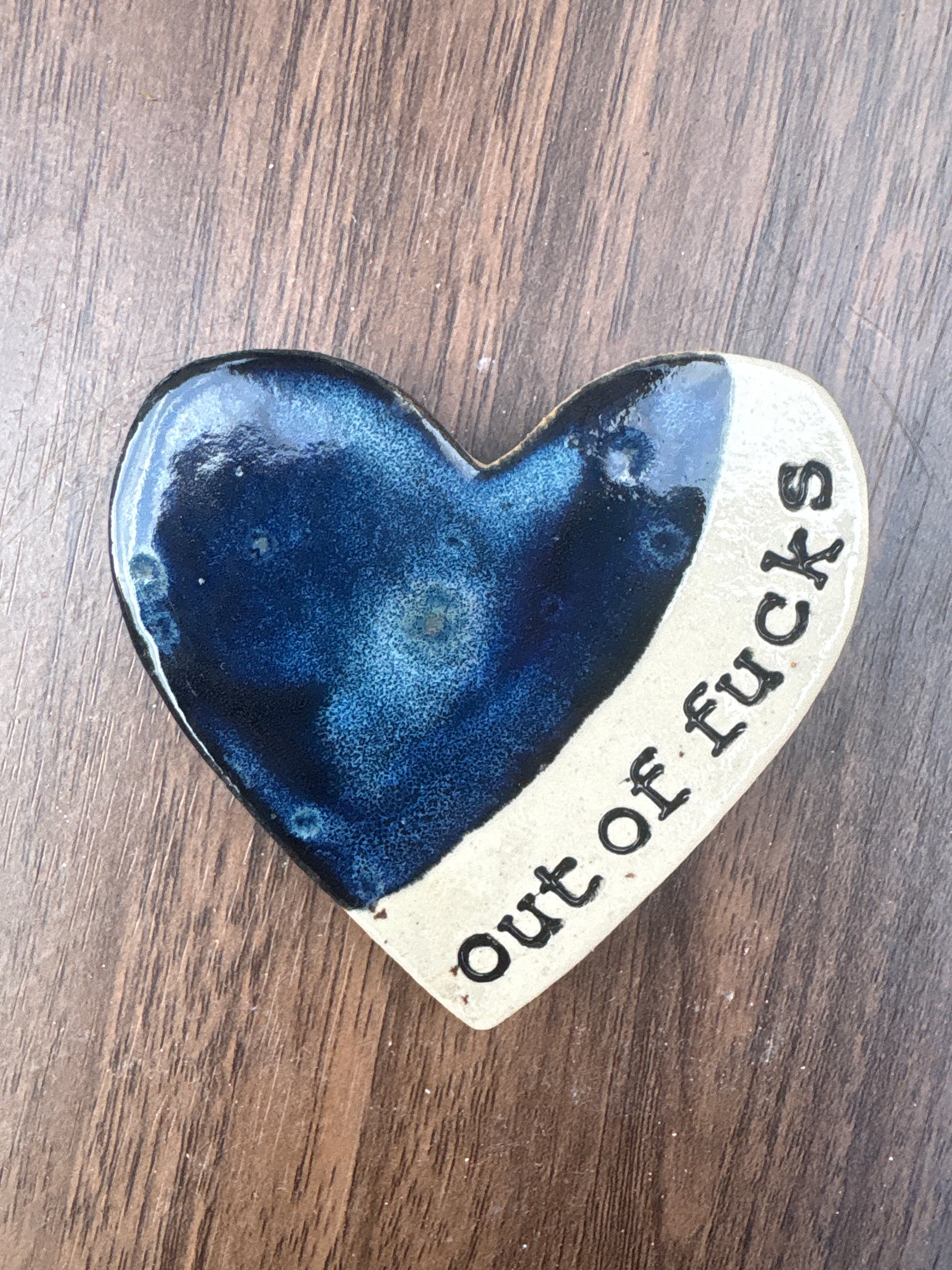 “out of fucks" magnet (blue shore, large)