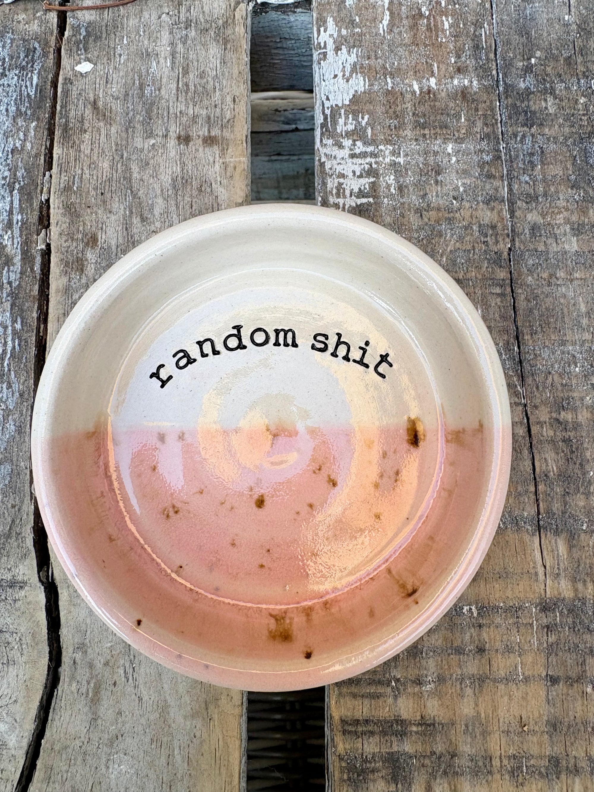 "random shit" trinket dish (light pink)