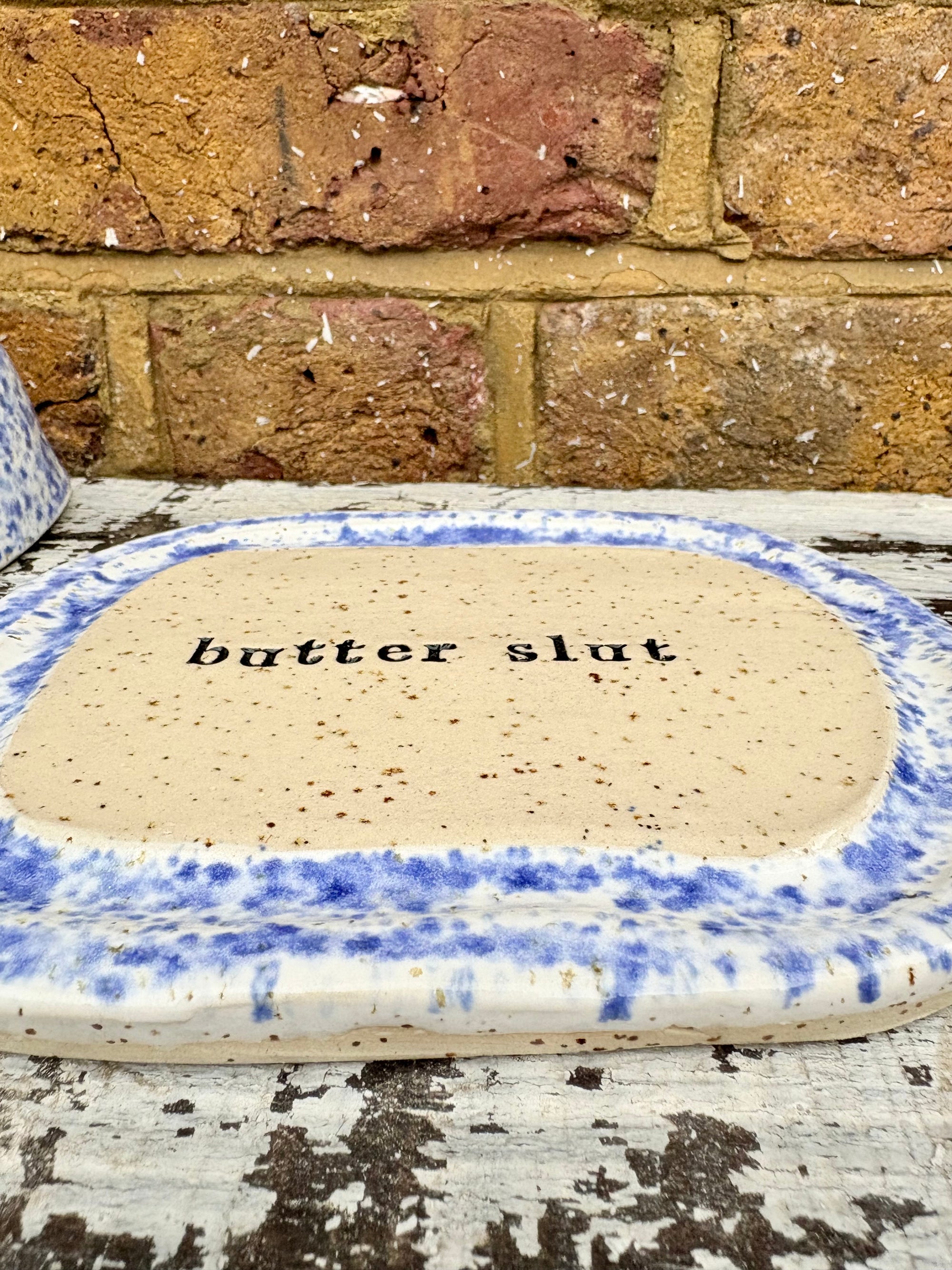 Butter Dish (butter slut, speckle blue)