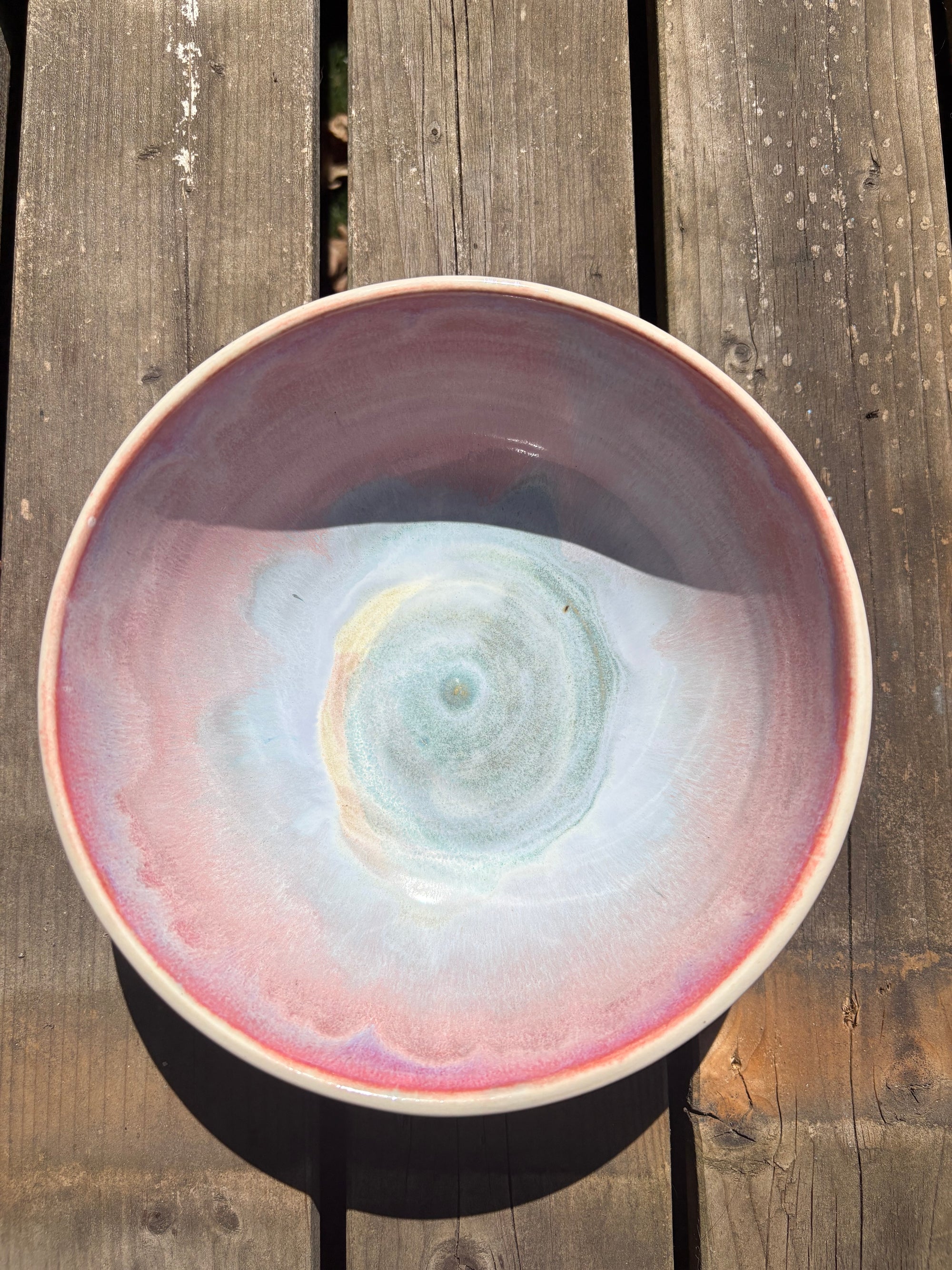 “no, you may not pinch a chip fuck off" round salad/pasta bowl (pastels, cream clay)