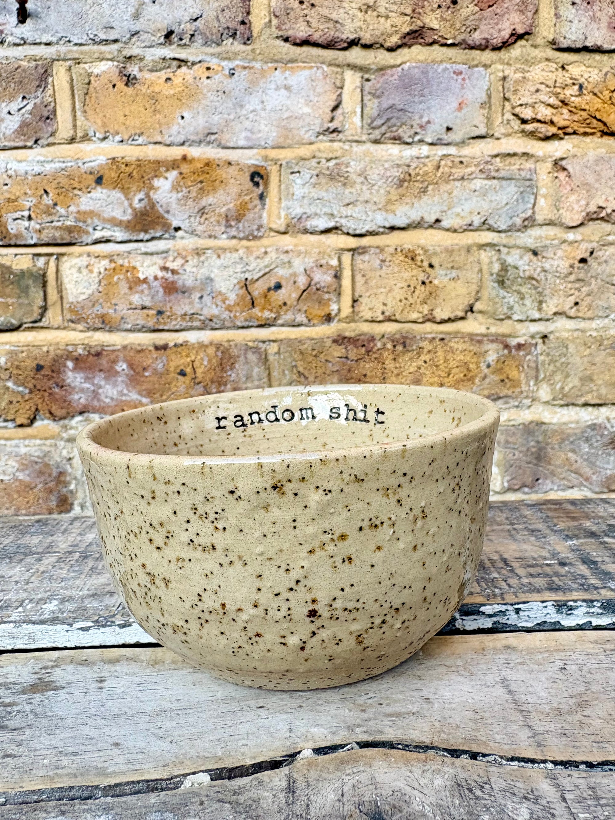 "random shit" trinket dish (pink, flecked)