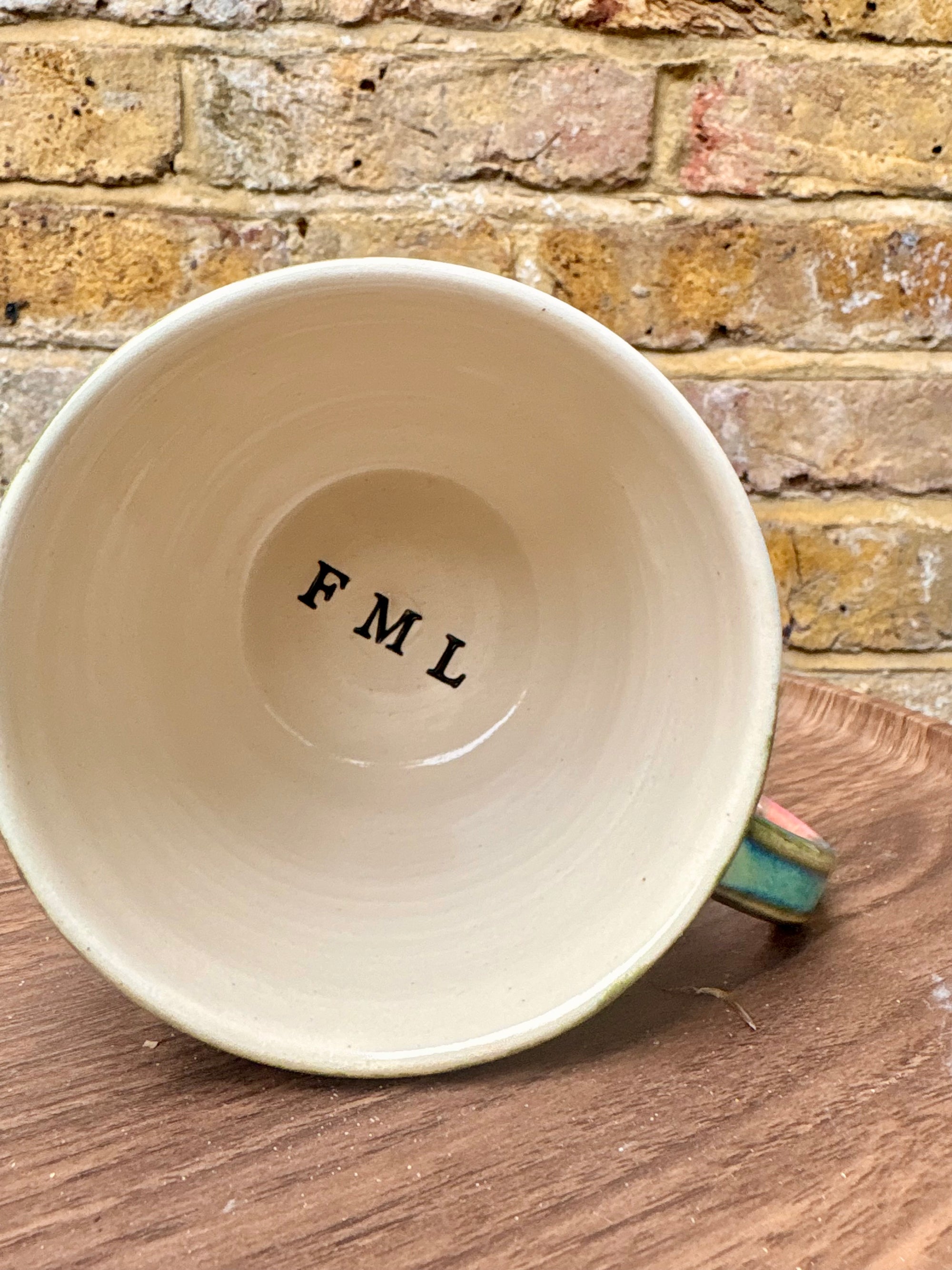 "I 🩷 my job” "FML" mug (right hander)