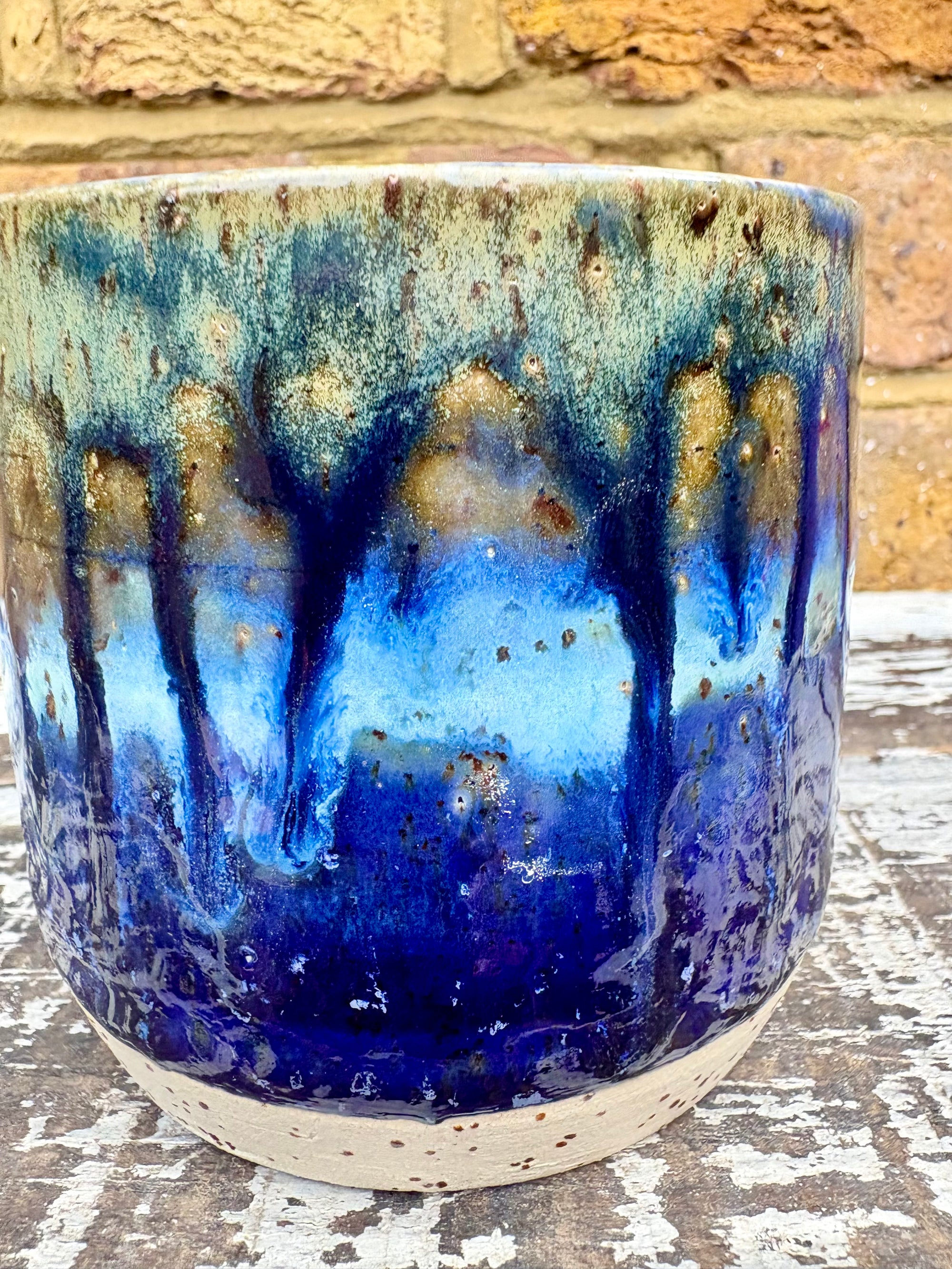 "bellend fuckwit dickwad dipshit wanker" mug (Antique Blues)