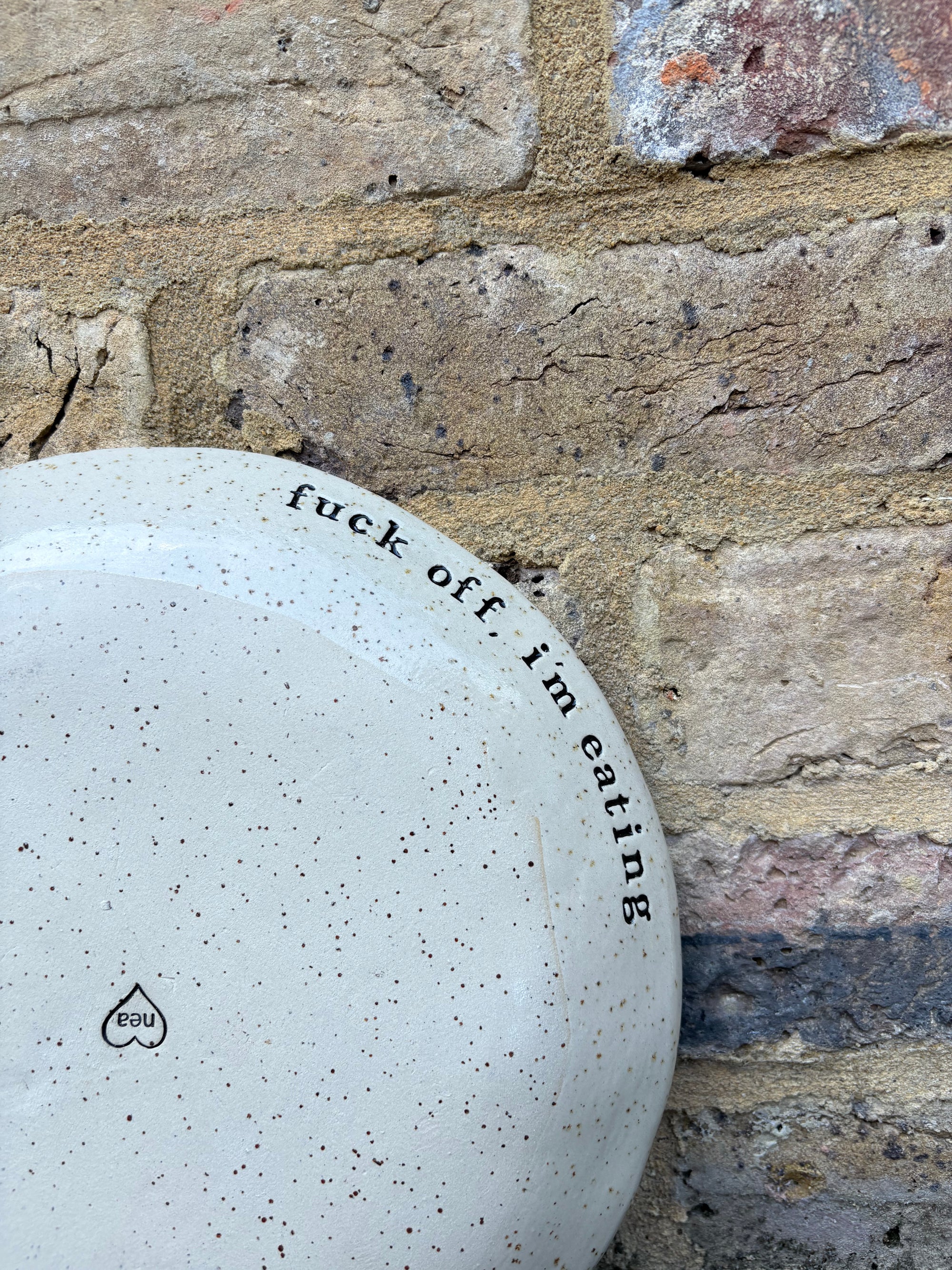 "fuck off, i'm eating" dinner plate