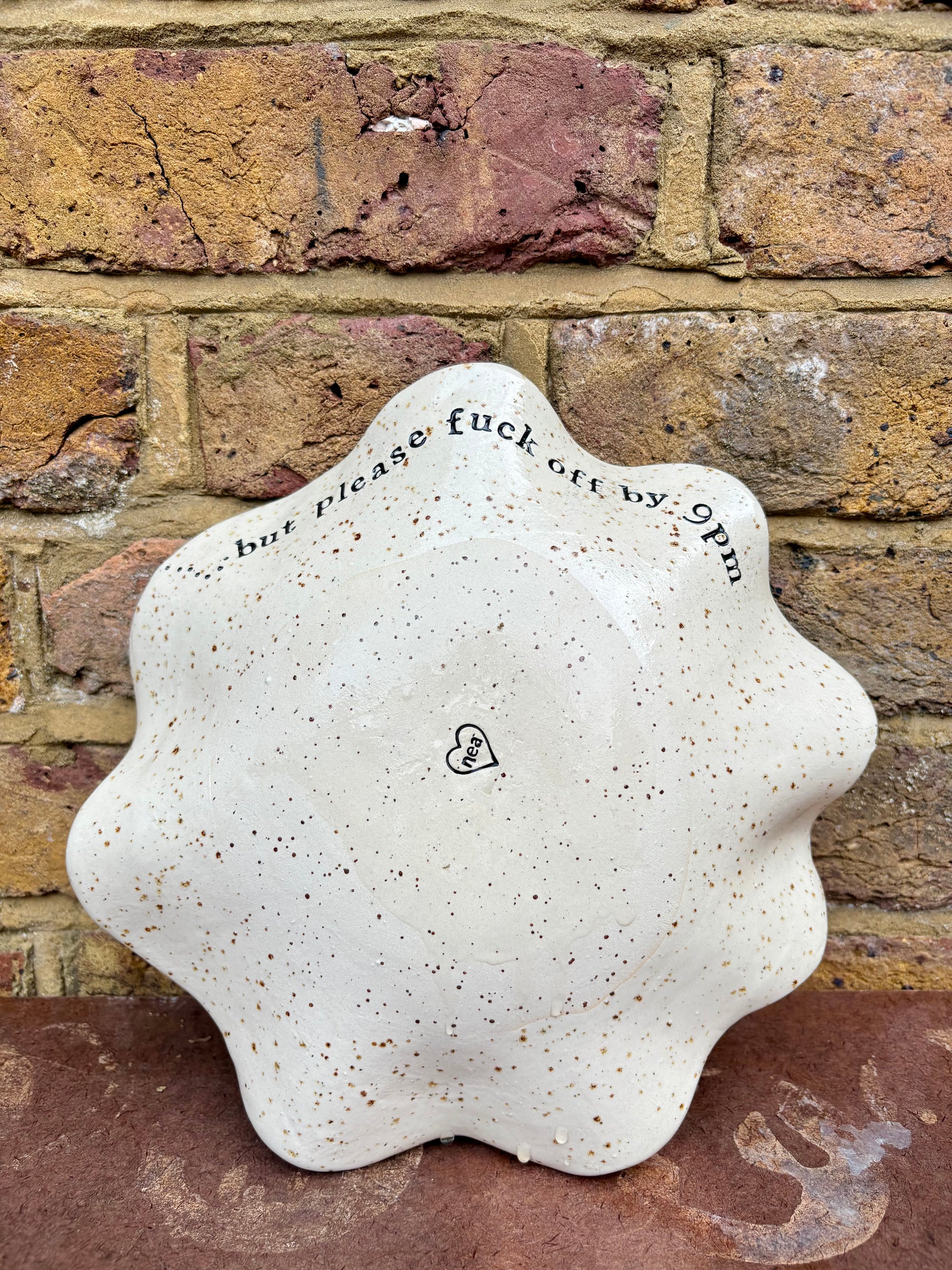 "good food, fine wine, great company..." salad/serving dish (teal green diffusion)