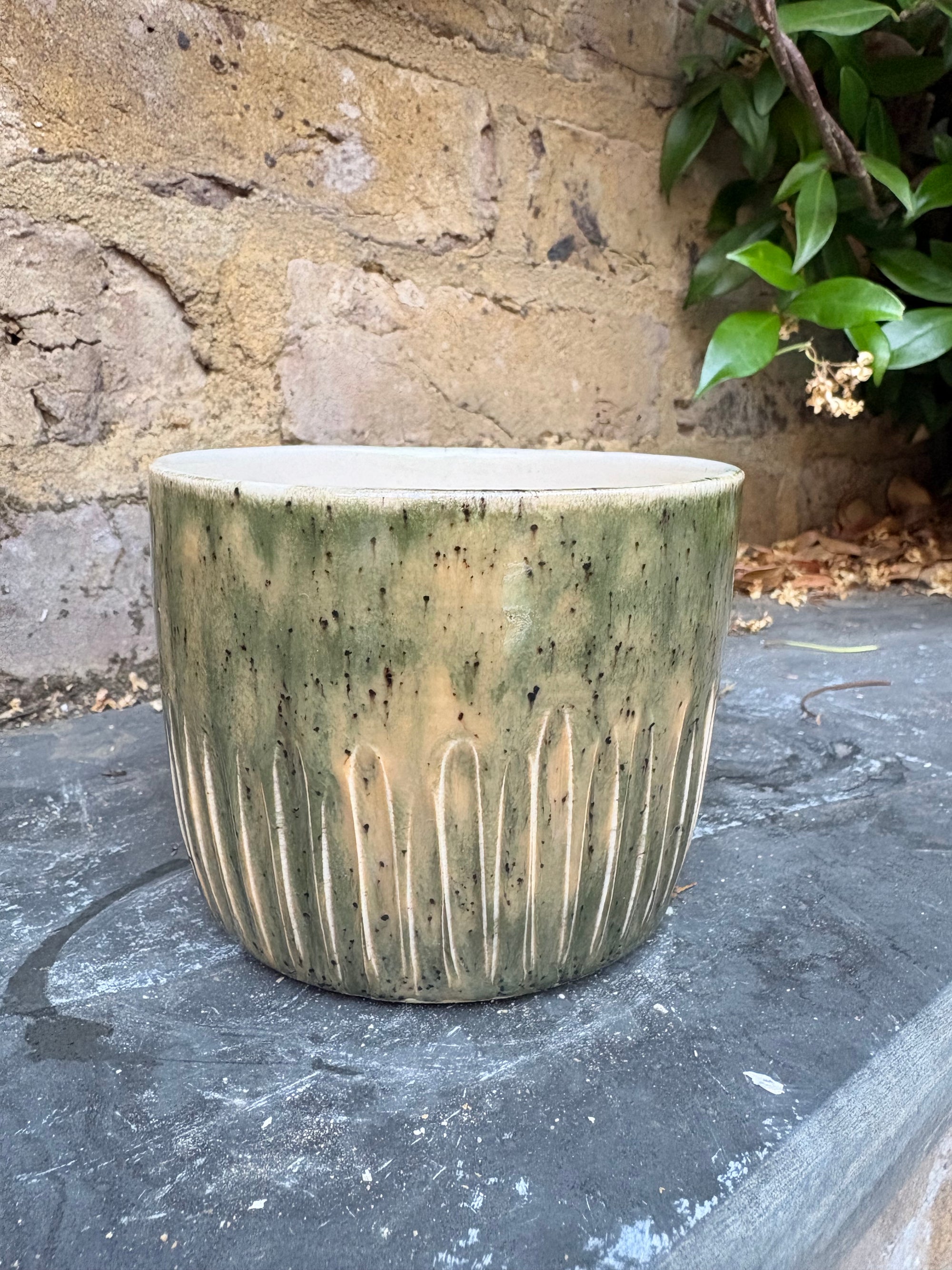 “chuck it in the fuck it bucket" mug (green speckle, 380ml)