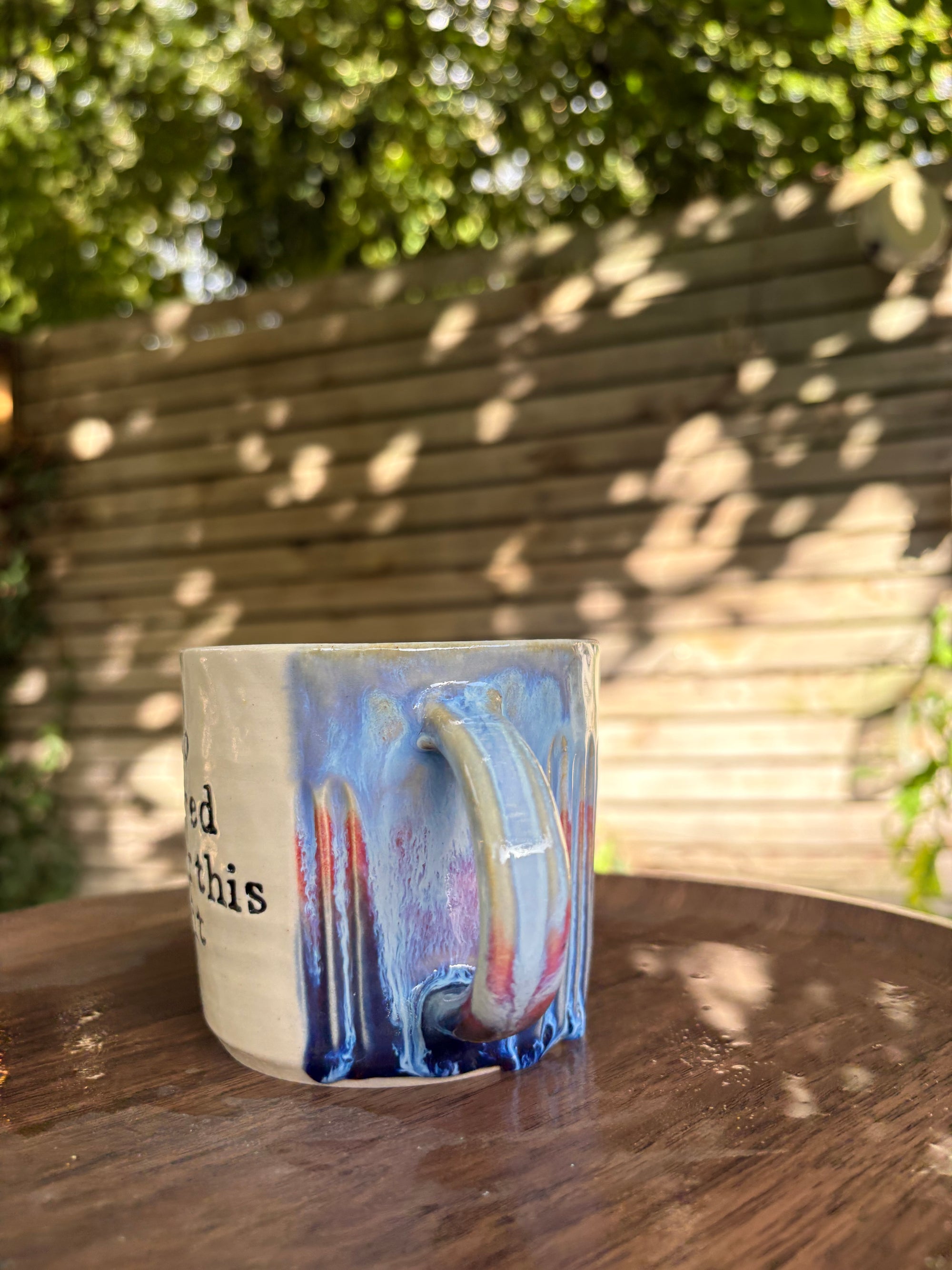 "too tired for this shit" mug (blues)
