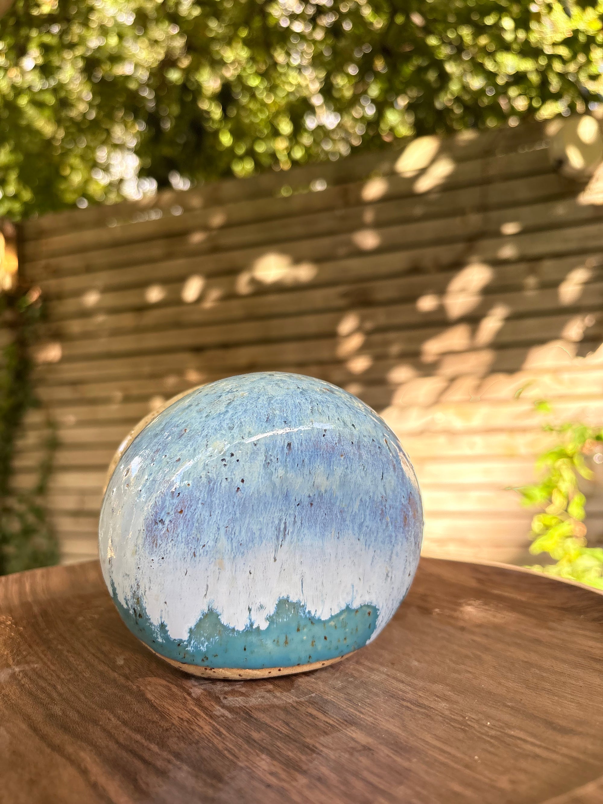 "salty bitch" salt pig (L, blue/turq, flecked clay)