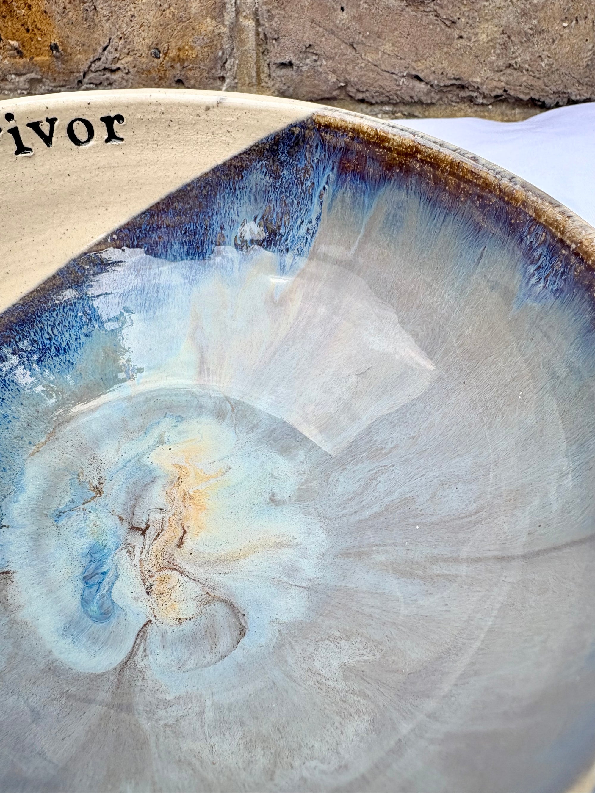 “small talk survivor" bowl (Lavender Sky)
