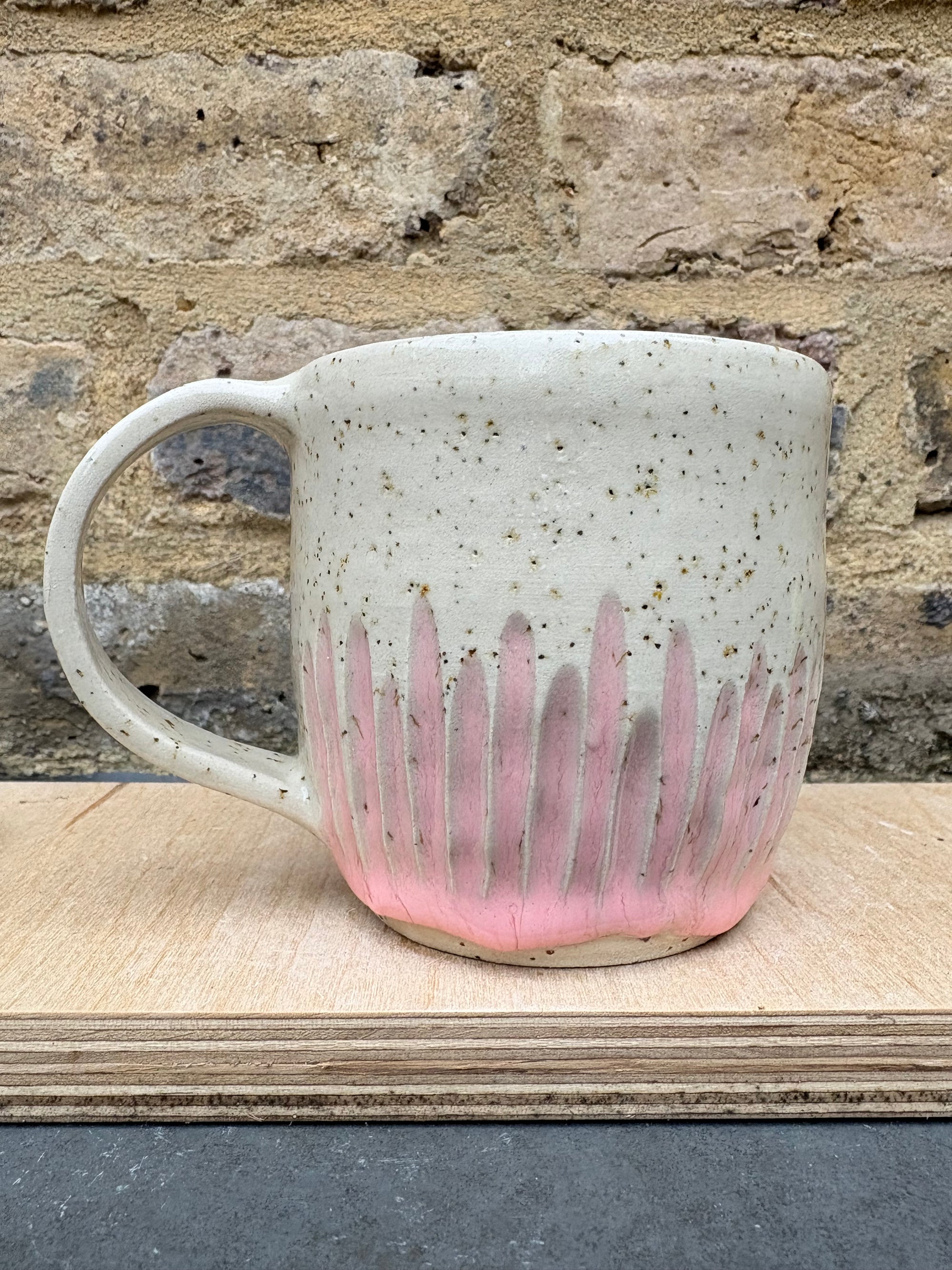 “fuck perfection" mug (pale pink grooves)