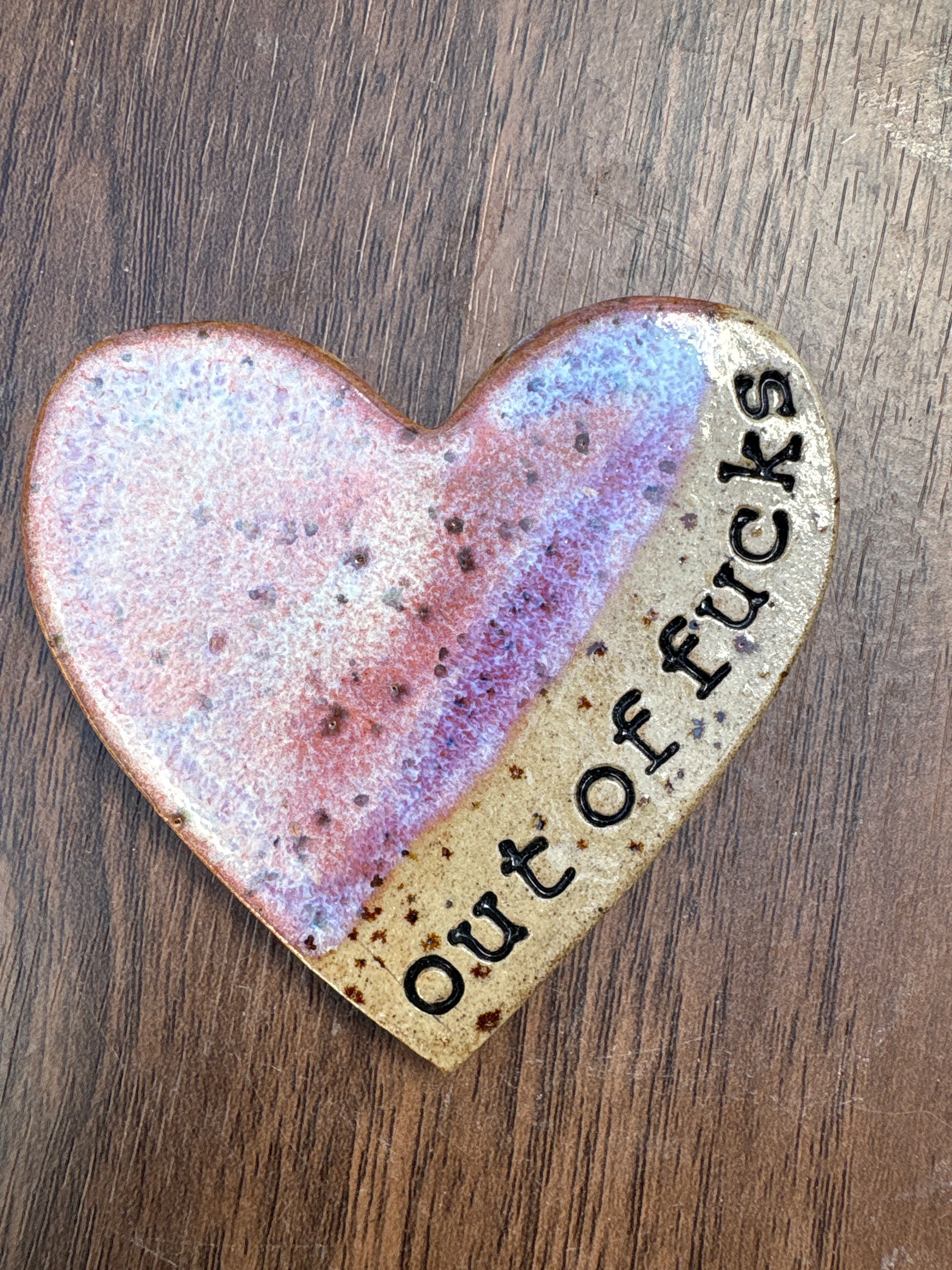 “out of fucks" magnet (pink, large)