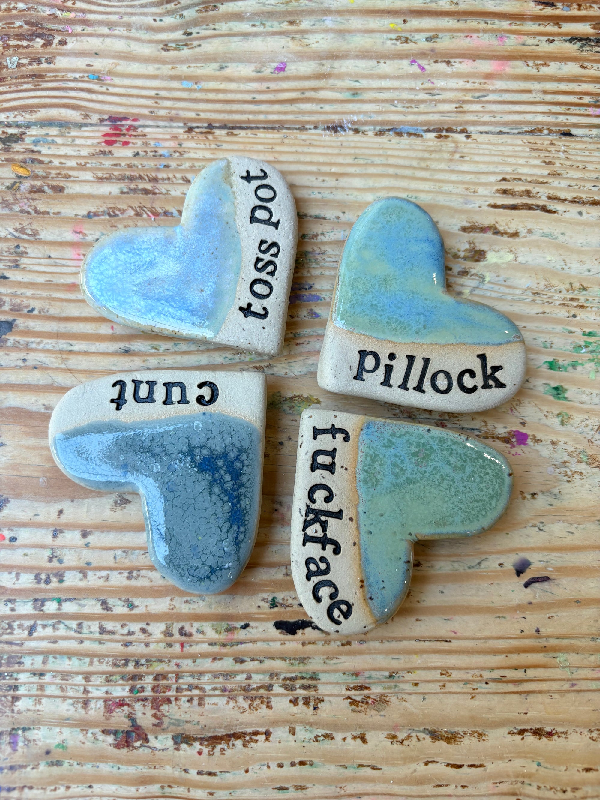 Sweary Magnet Set (4 heart shaped magnets)