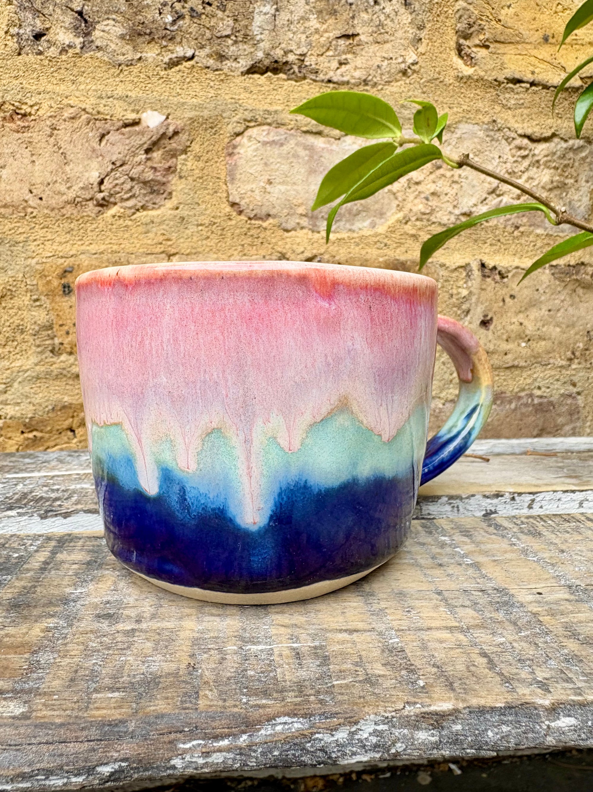 "best time to call is never" mug (Pink Night Sky)