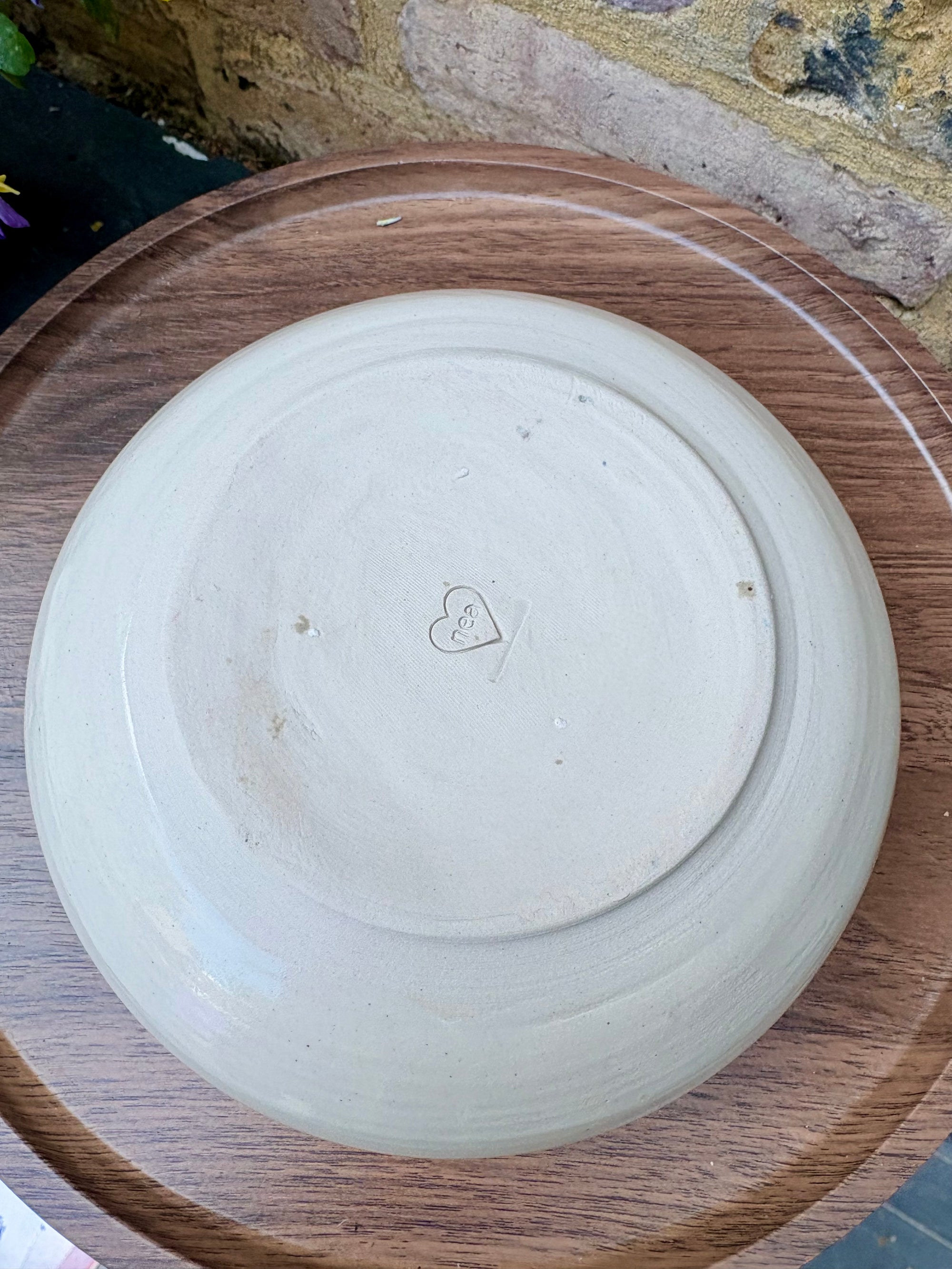 “eat, drink and fuck off by 9pm" round salad/pasta bowl (pink, cream clay, second)