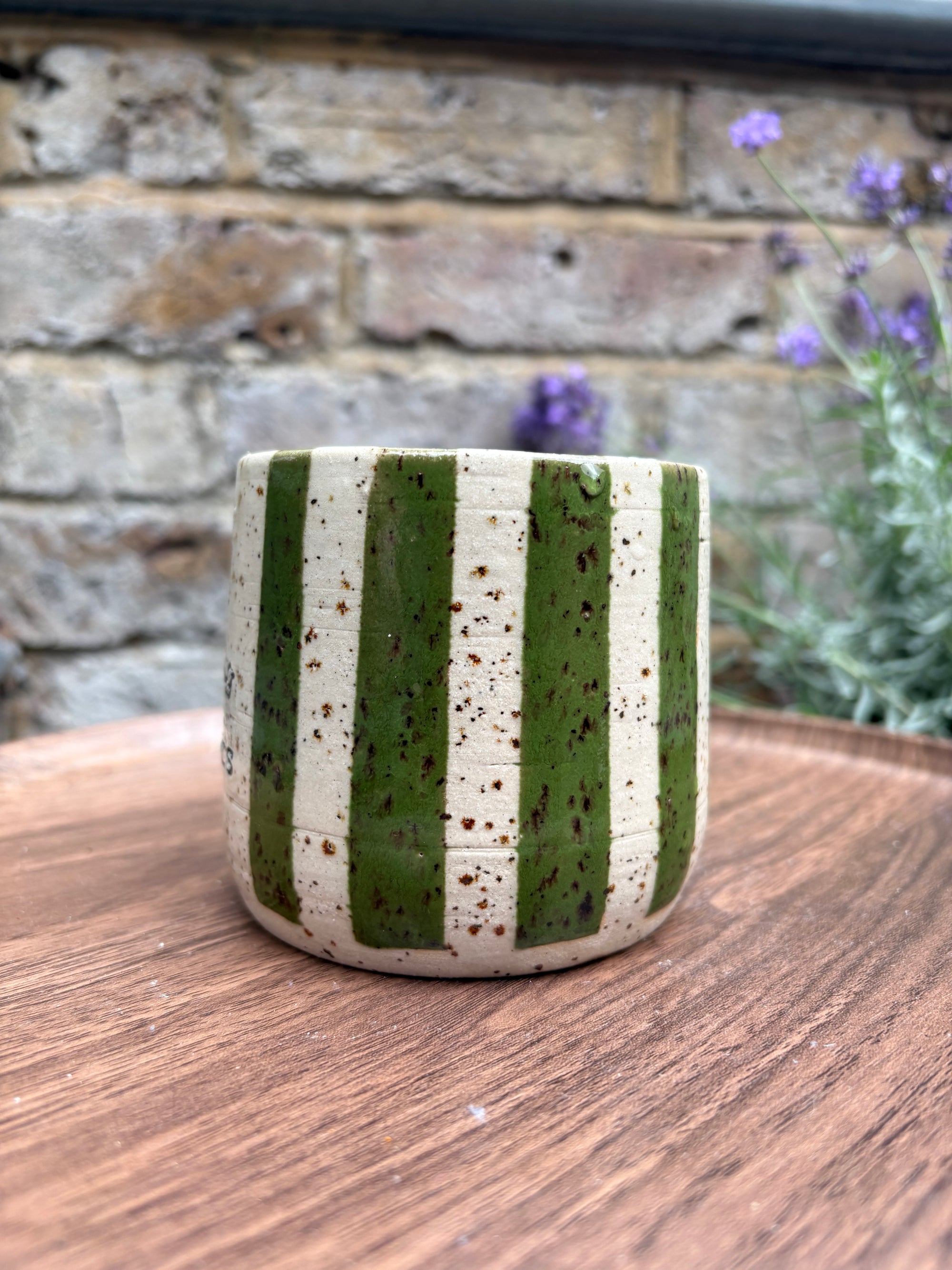 "fuck off, i'm watching the traitors" mug (green stripe, 260ml)