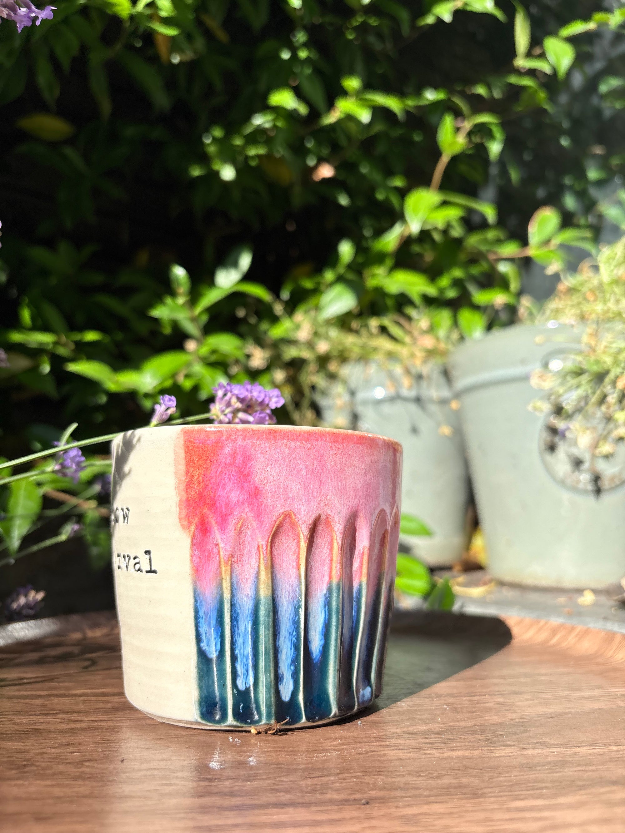 “shit show no interval" mug (Green/pink)