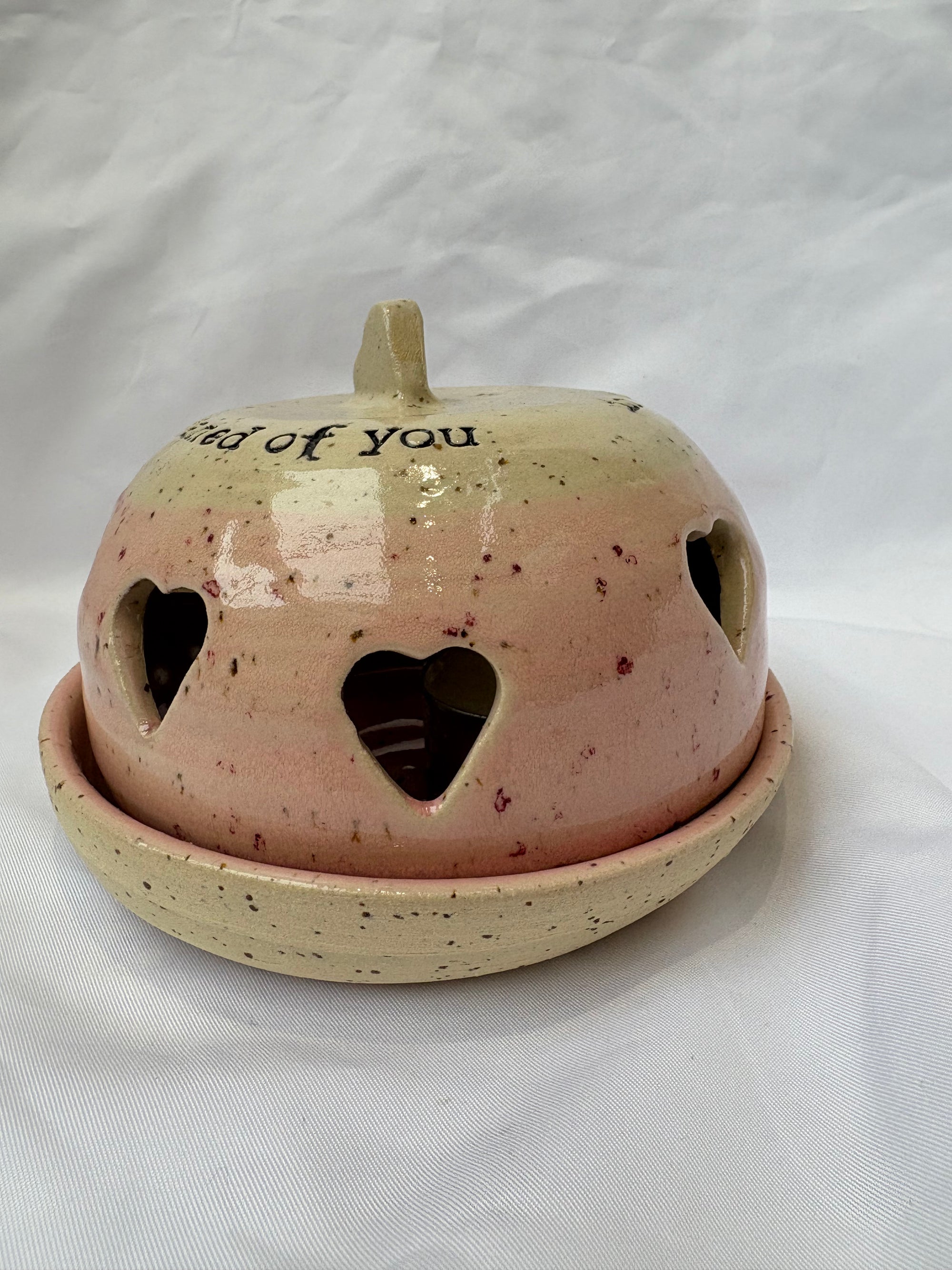 Handmade ceramic tea light holder