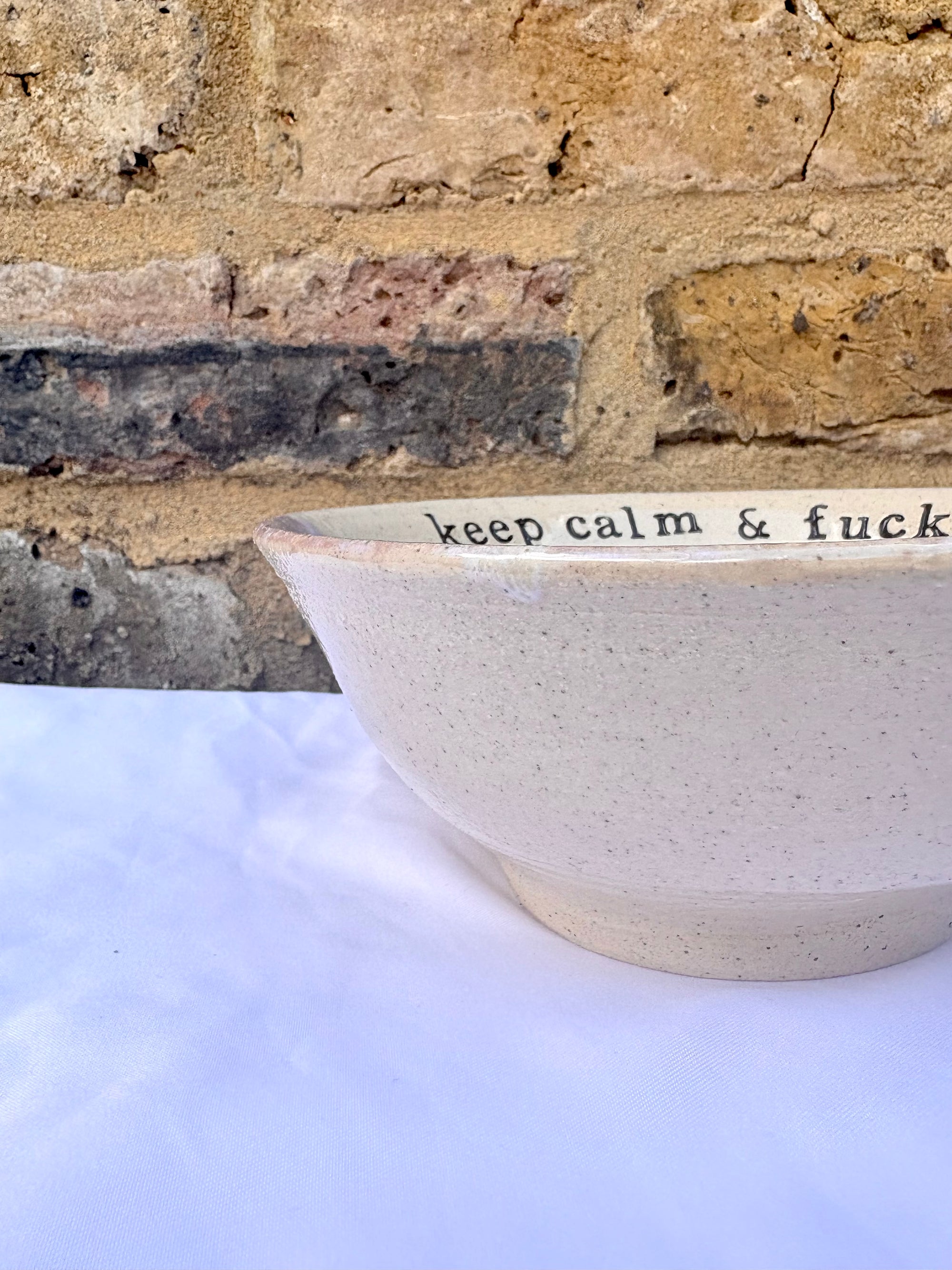 "keep calm and fuck off" bowl (Lilac Dream)