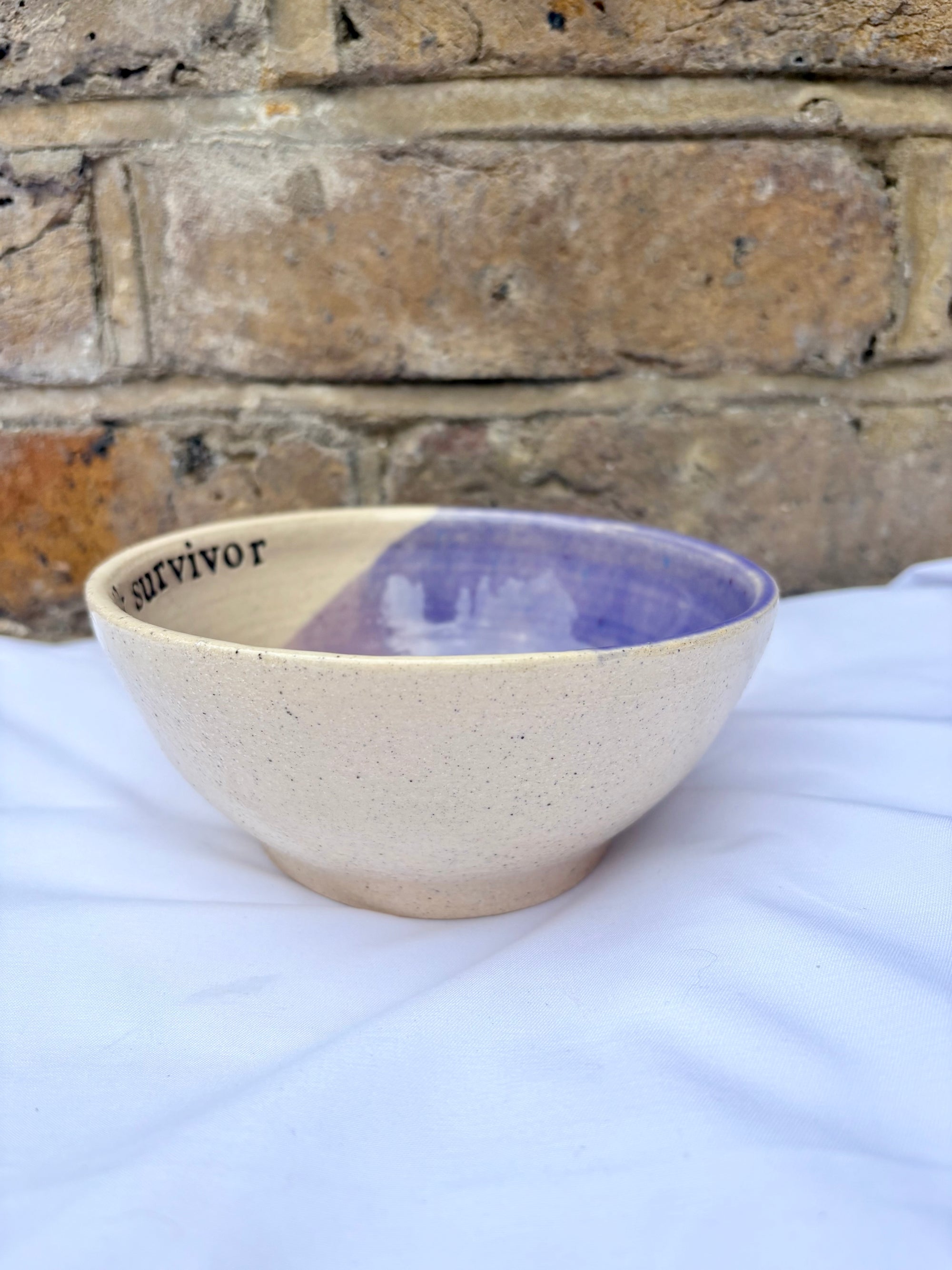 “small talk survivor" bowl (Lavender Sky)