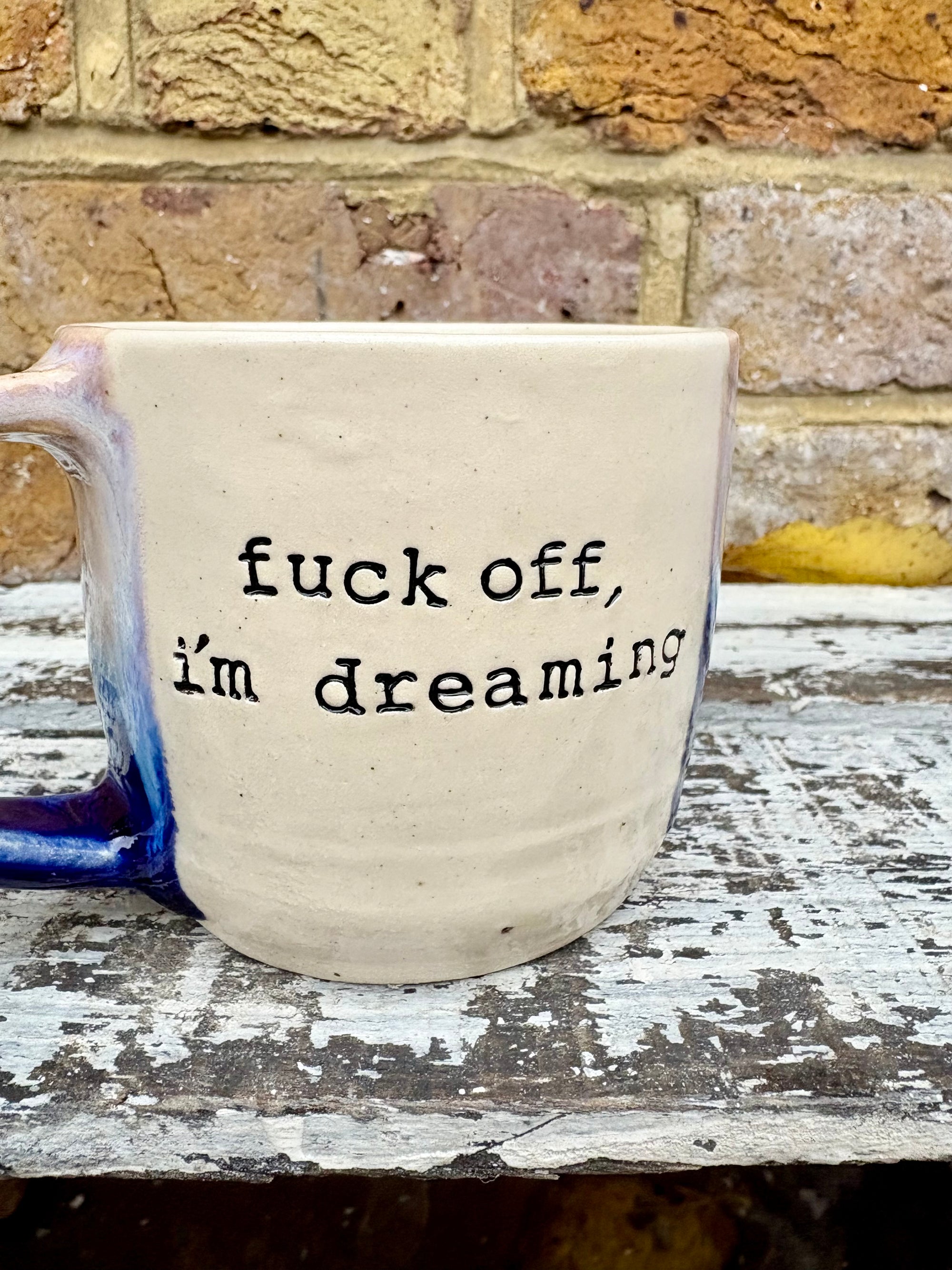 “Fuck off i'm dreaming" mug (Blue Night Sky)