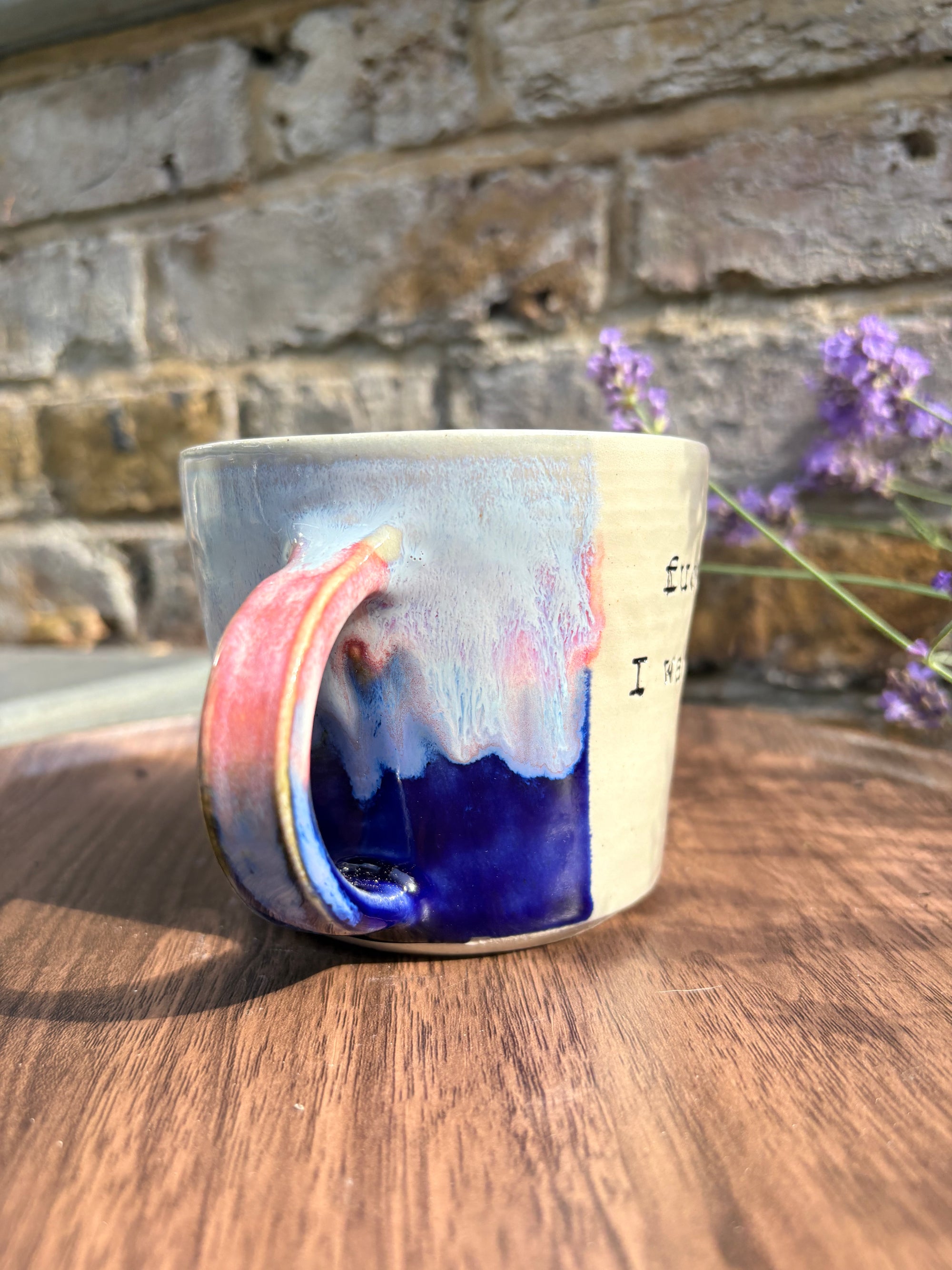 “fuck normal, i want magic", "cunty bastards" mug (Blue Night Sky)