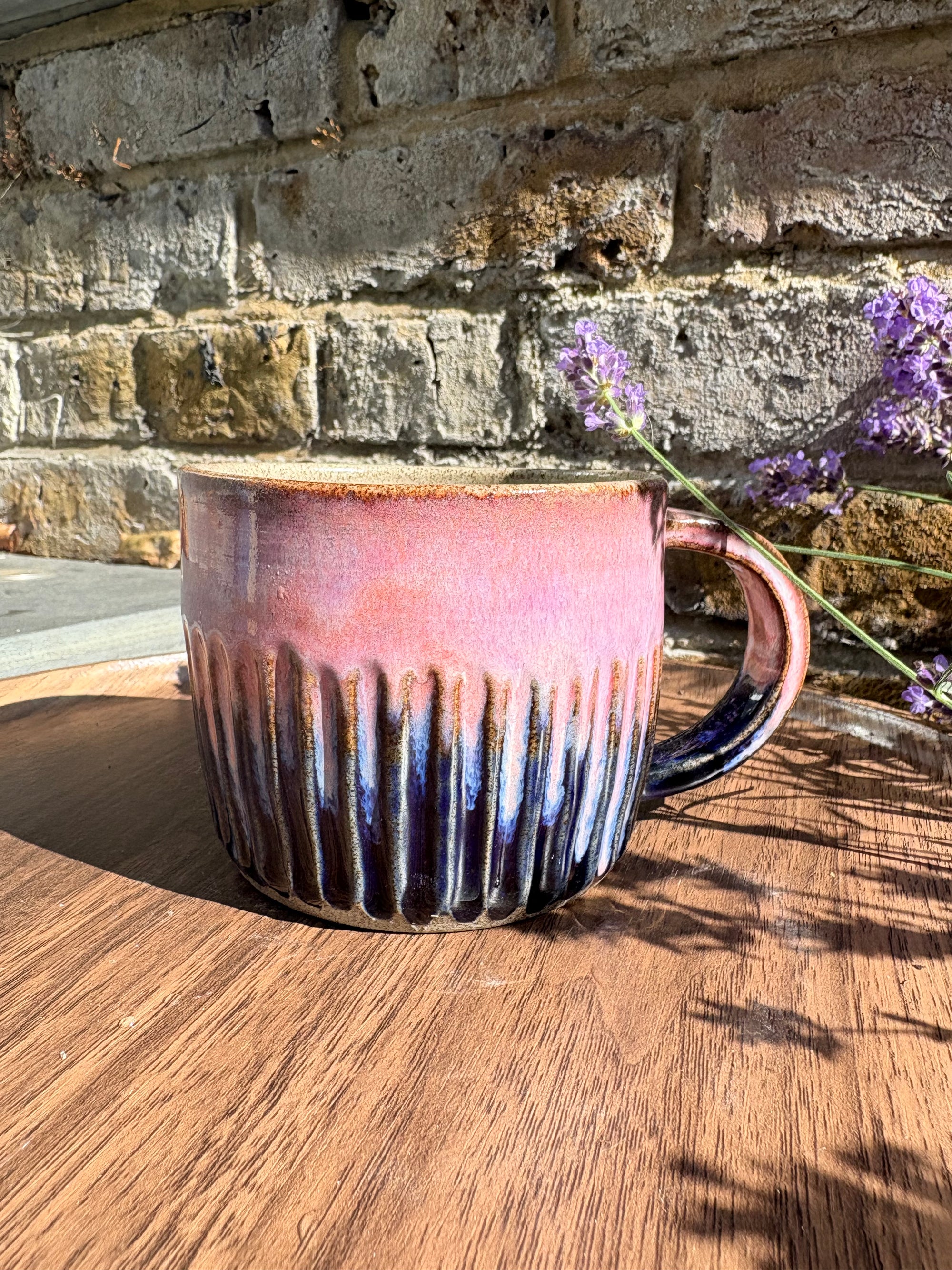 “ew people" mug (275ml, blue/pink, grey clay)