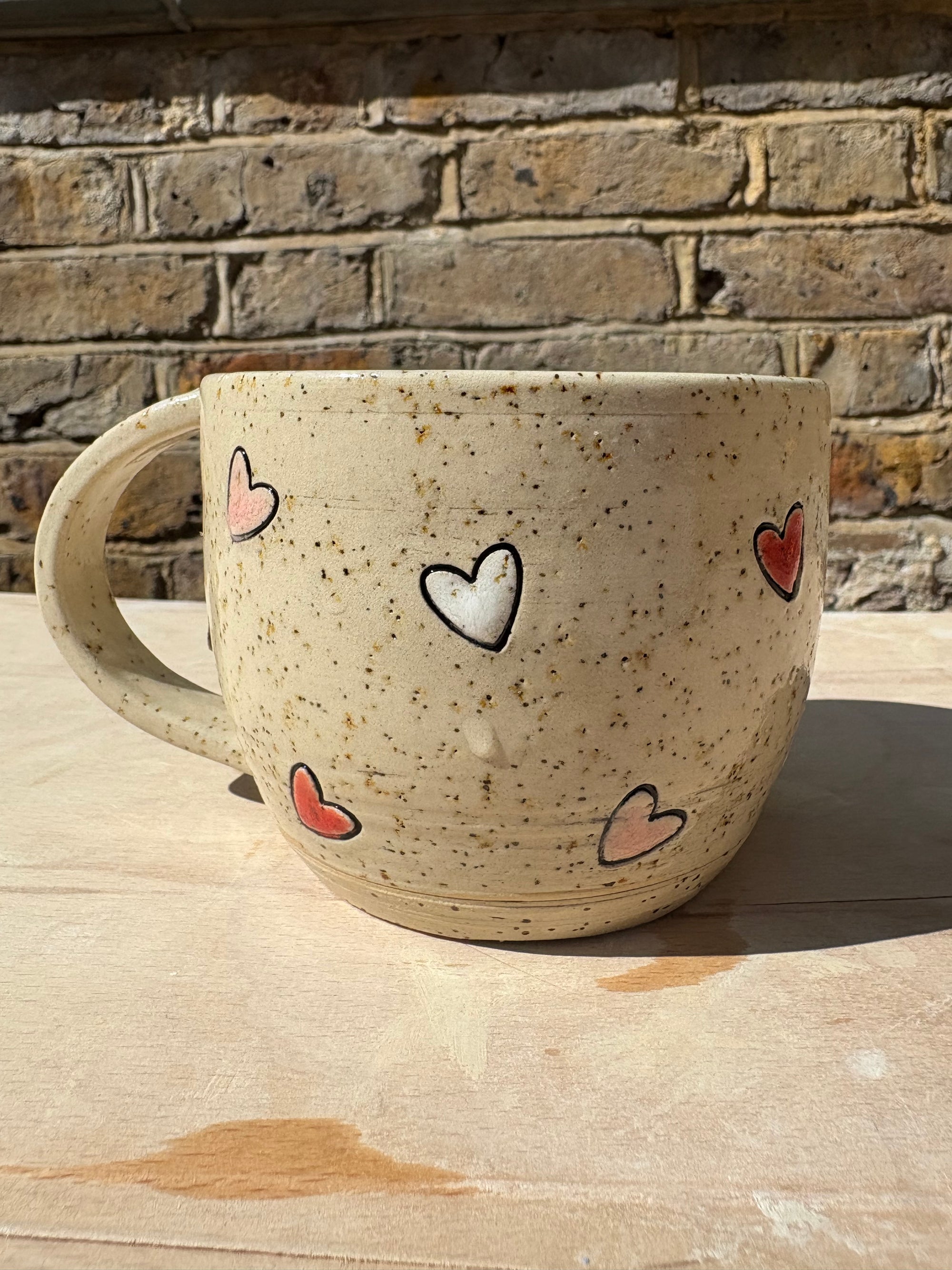 "fuck perfection" mug (pink/red hearts)