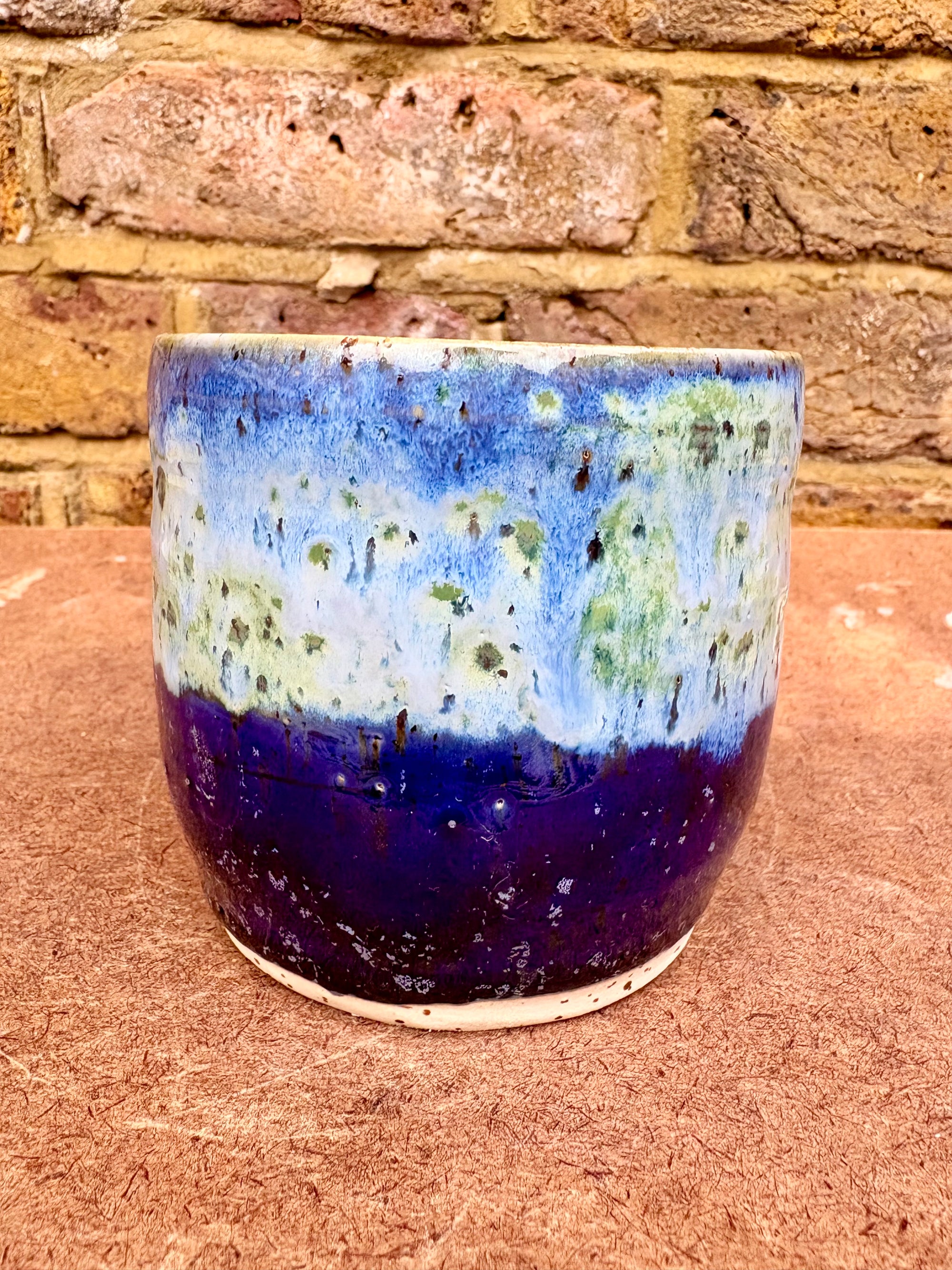 "shhh" mug (Blue and Green Speckle)