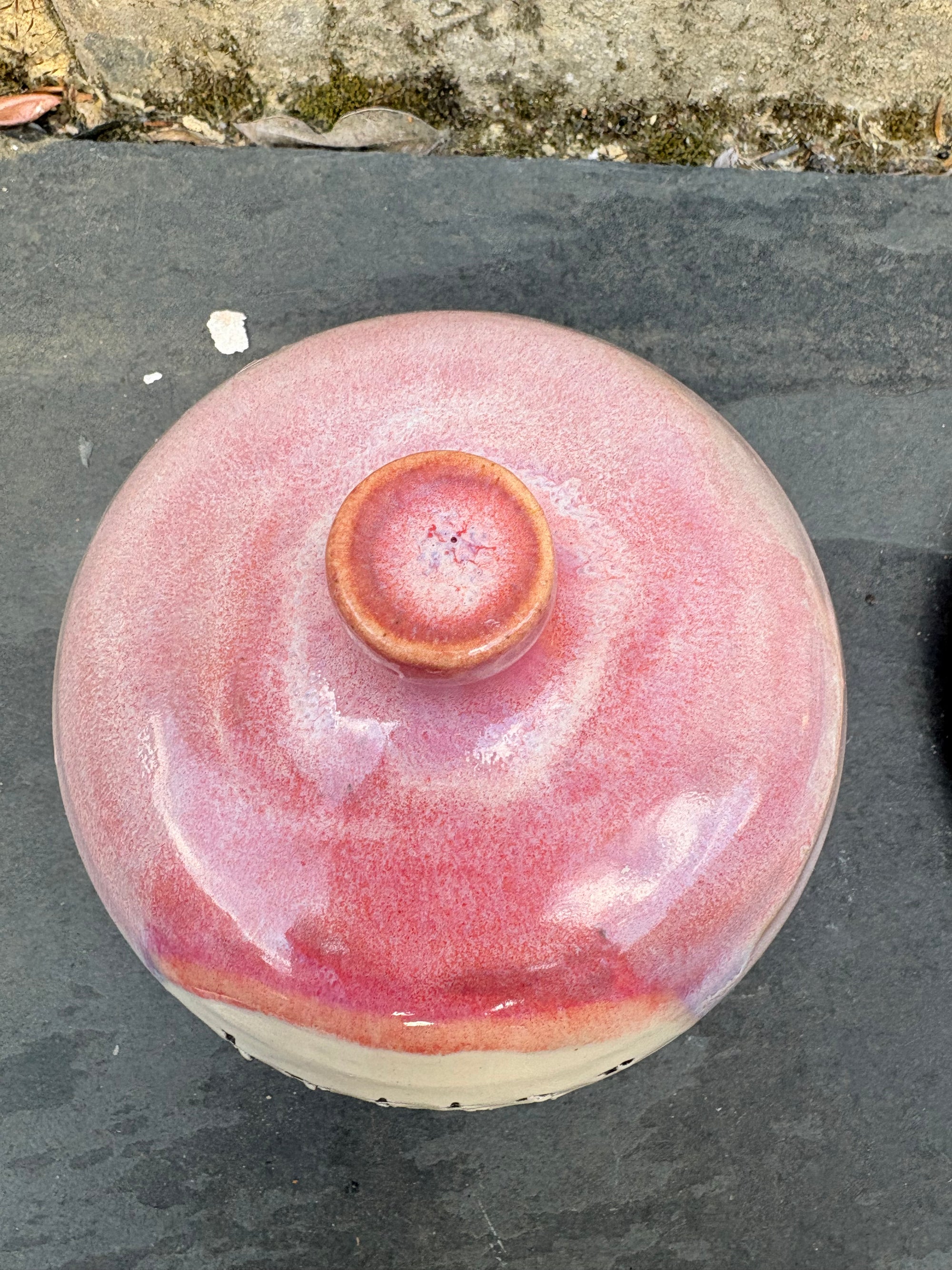 Butter Dish (butter slut, pink night sky, cream clay, knob)