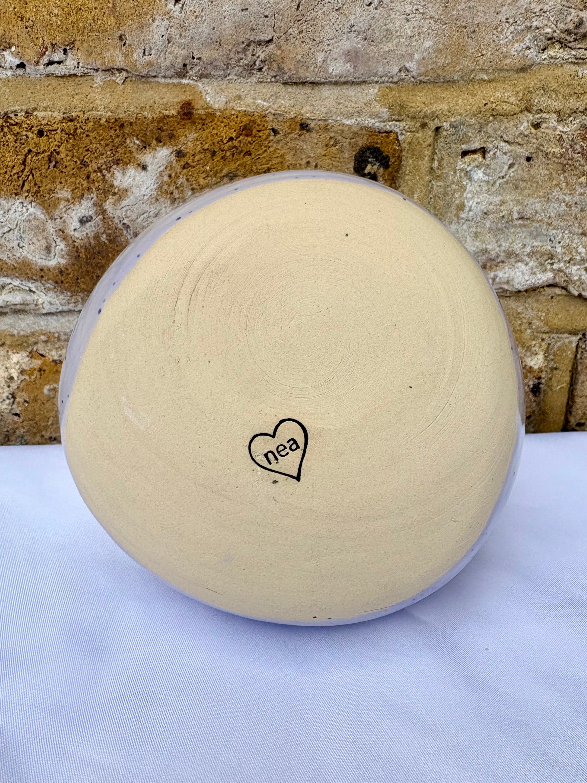 "I'm a very salty piggy" Salt Pig (wheelthrown, lilac speckle glaze)