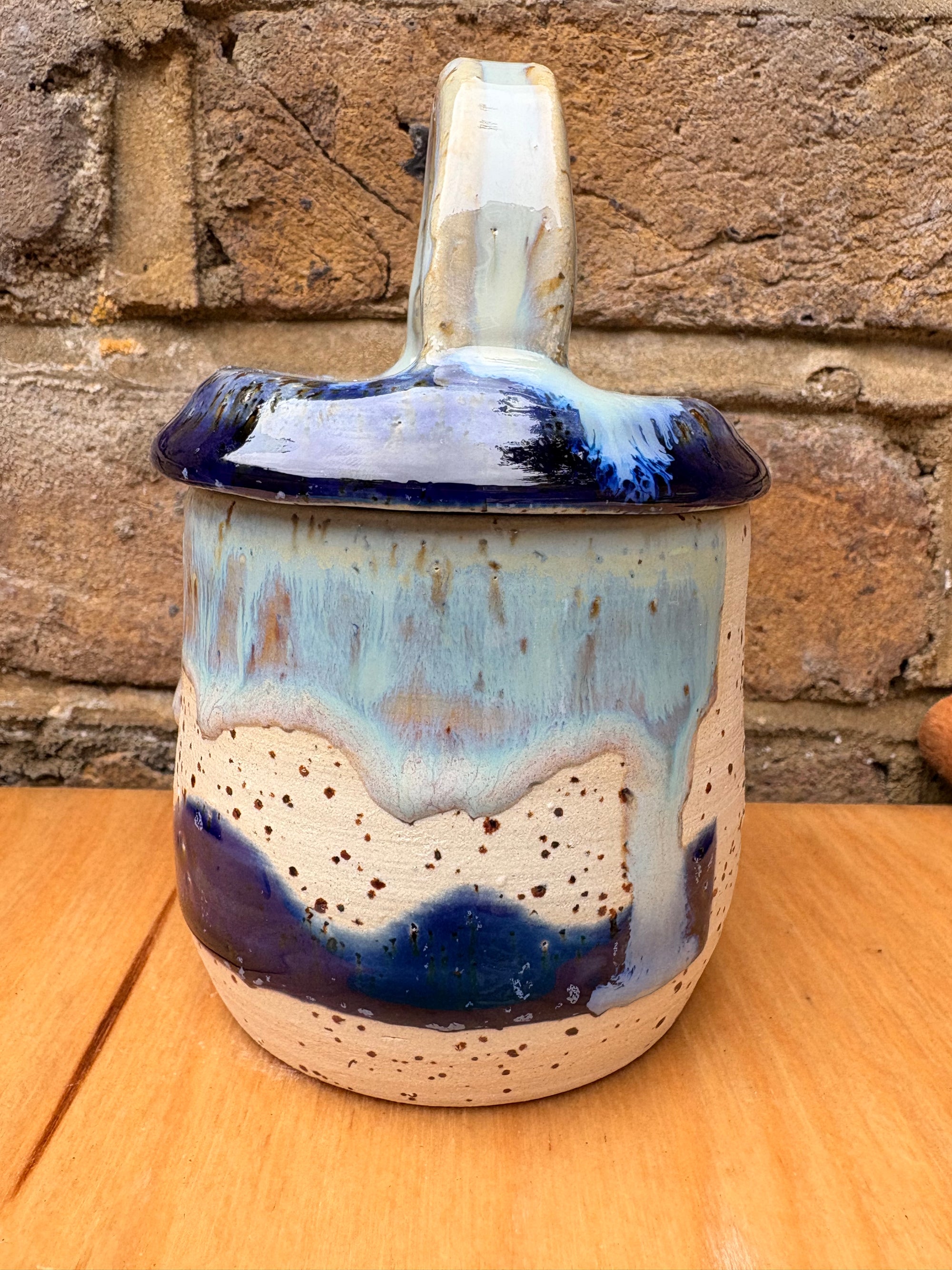“stuff i should throw away" lidded pot (blue night sky)