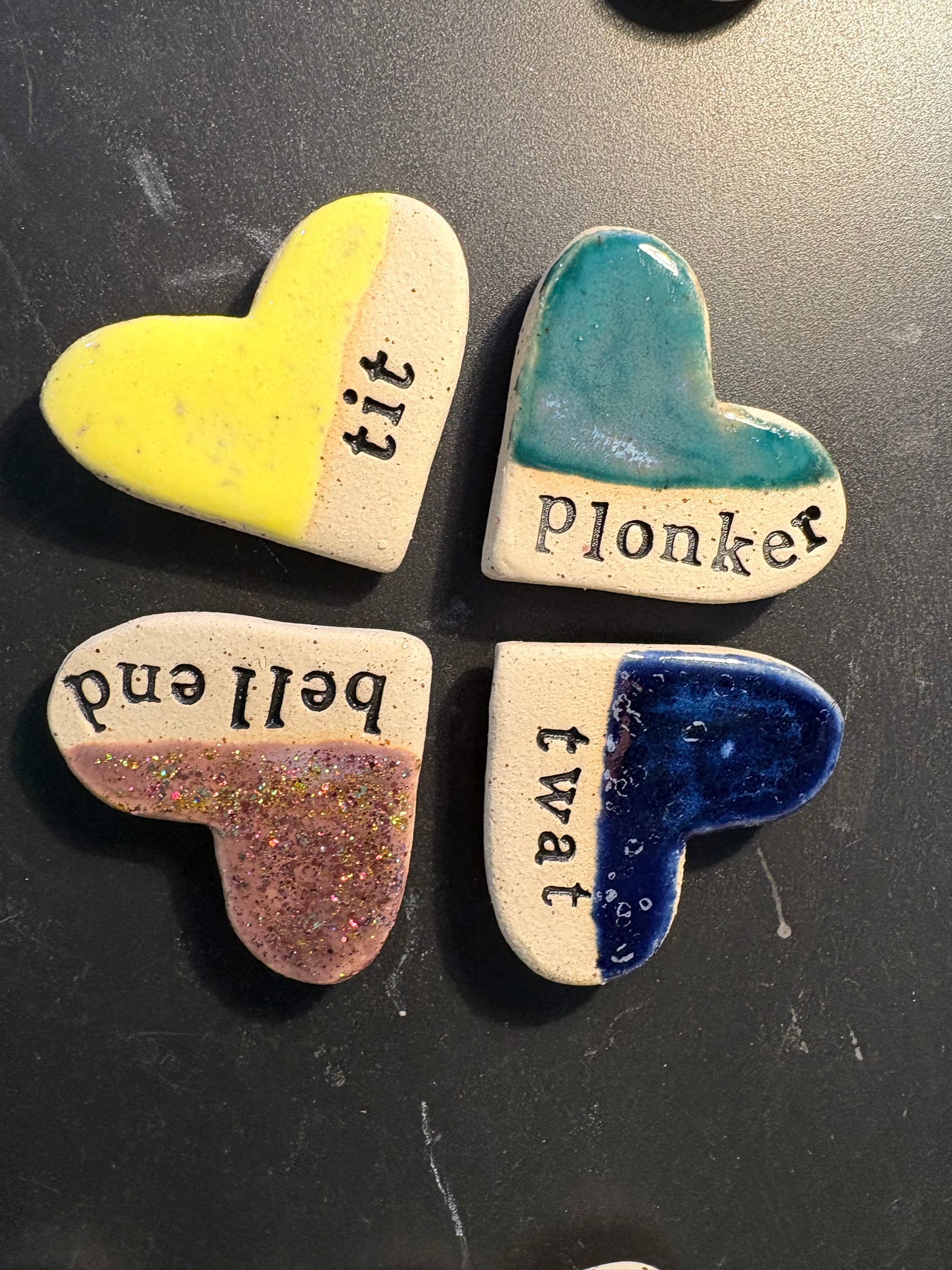 Sweary Magnet Set (4 heart shaped magnets)