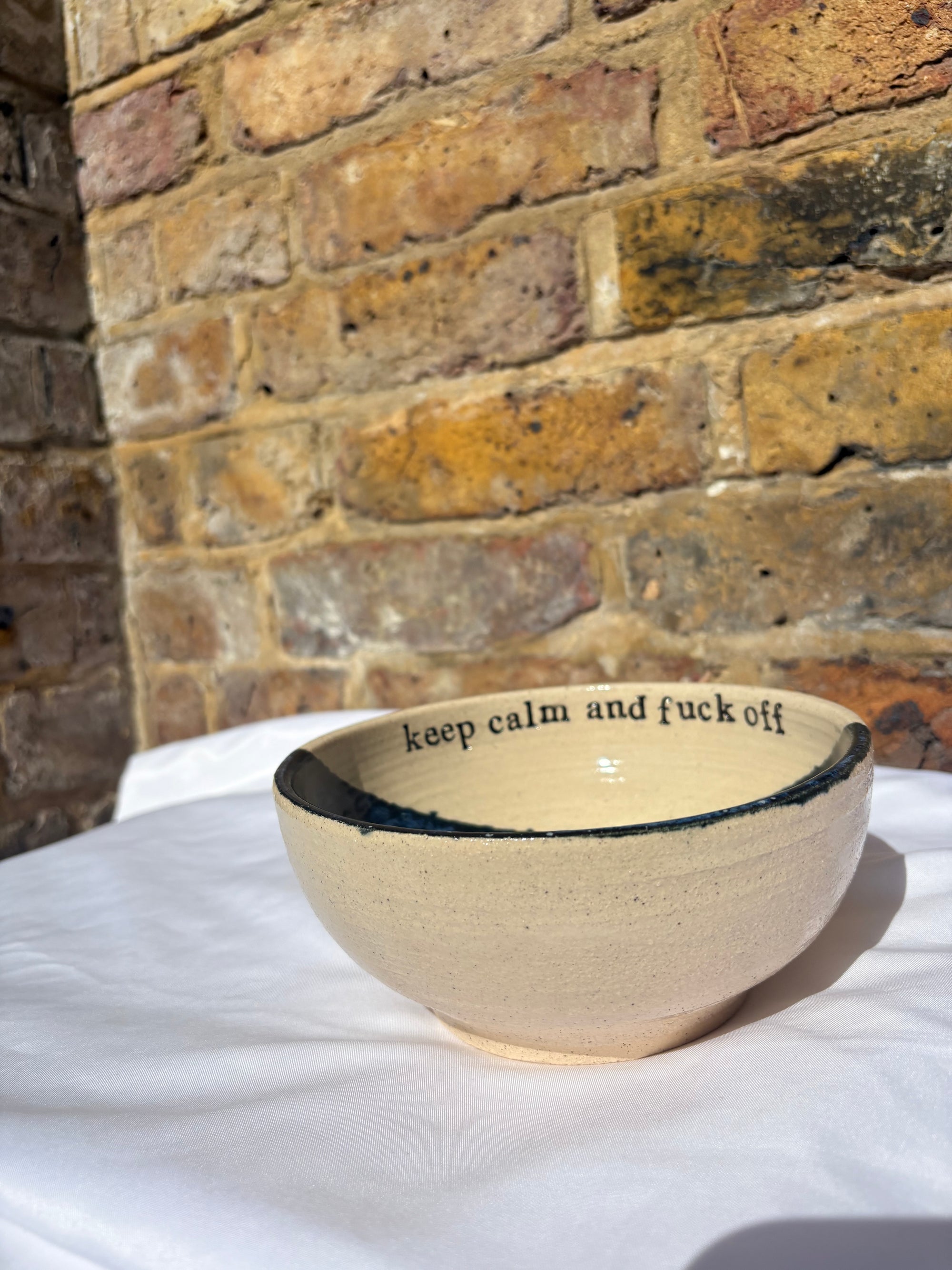 “keep calm and fuck off" bowl
