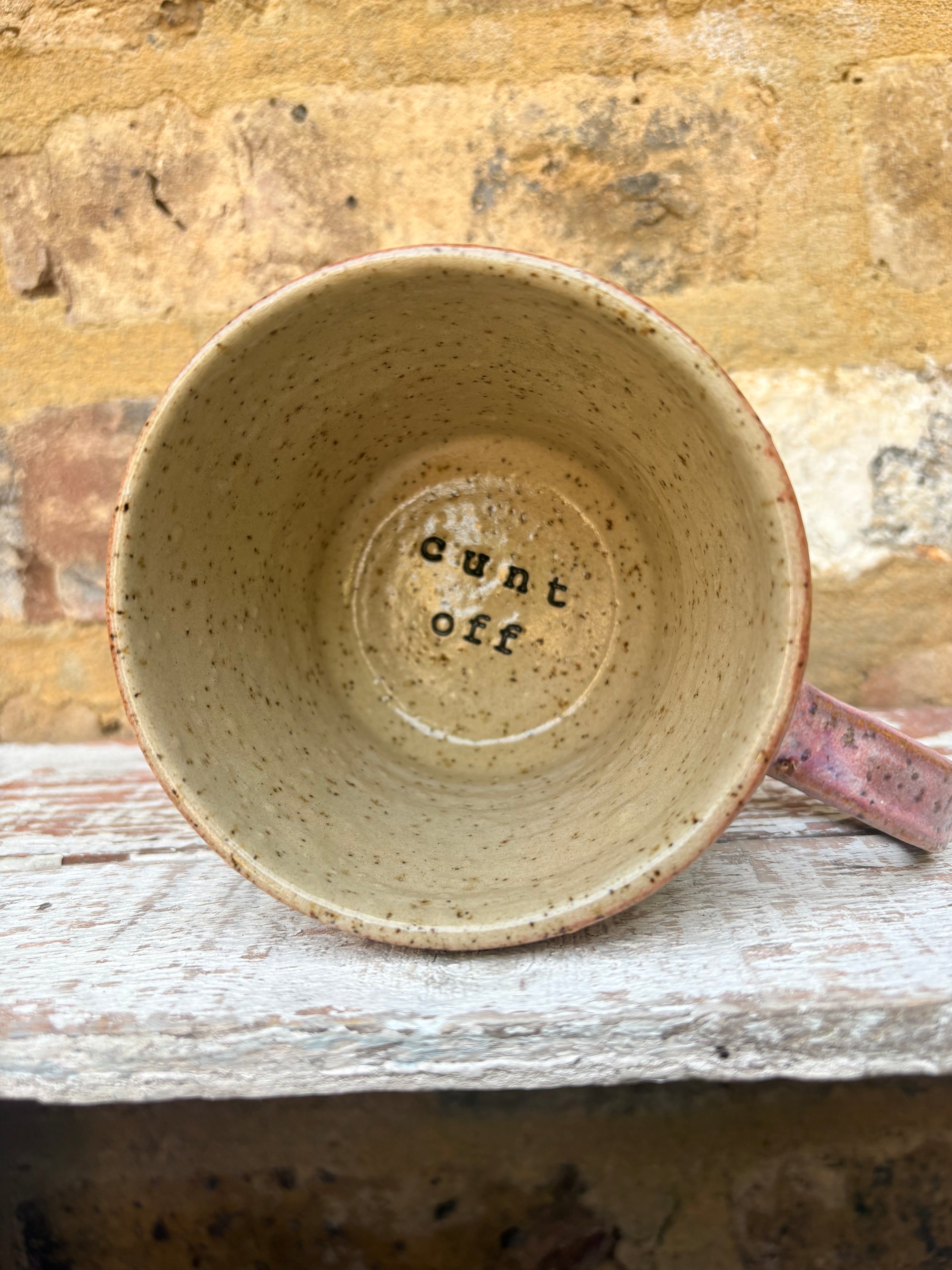 "cunt off” mug (pink night sky)