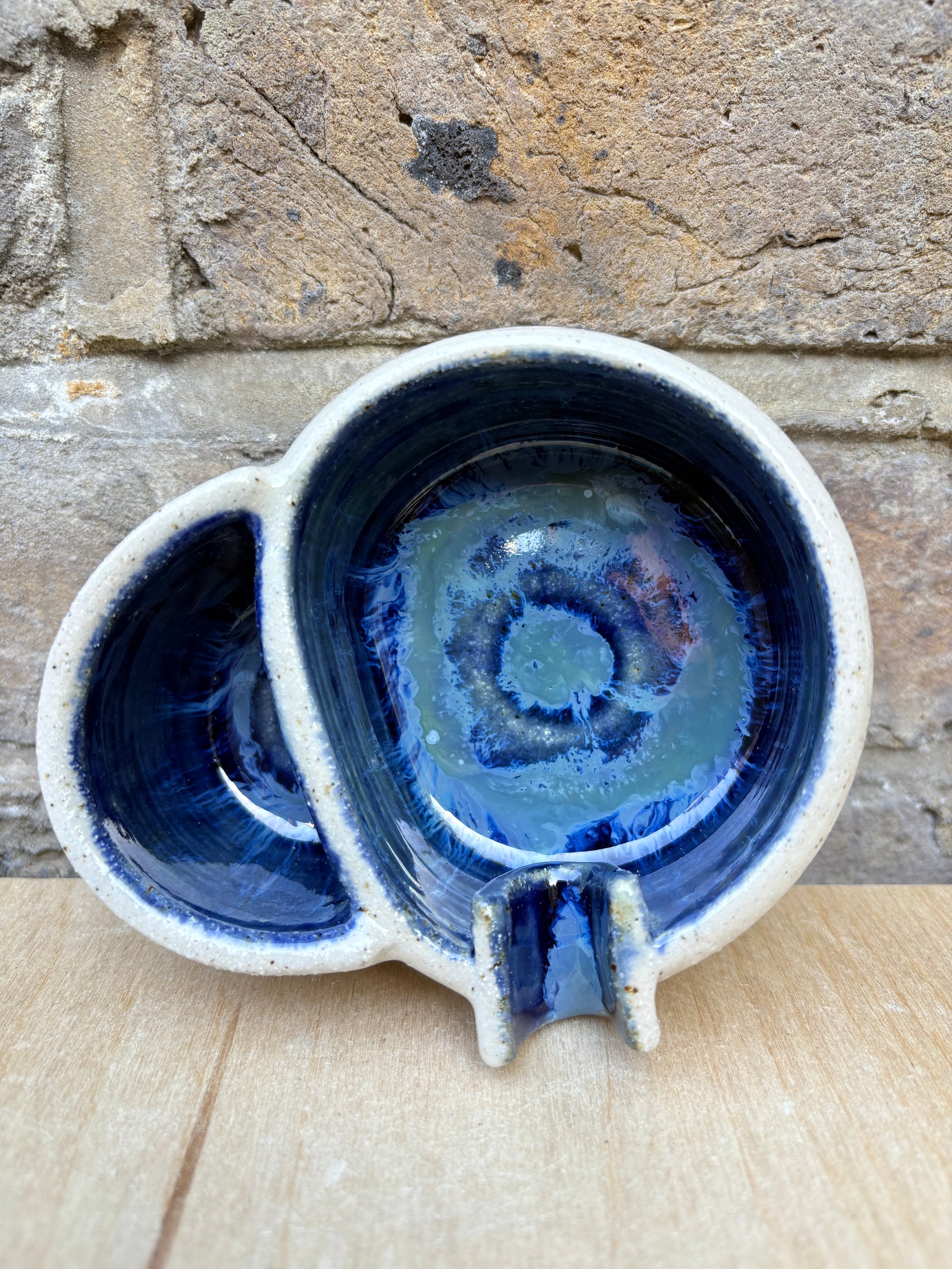 Ashtray with lighter holder (deep blue)