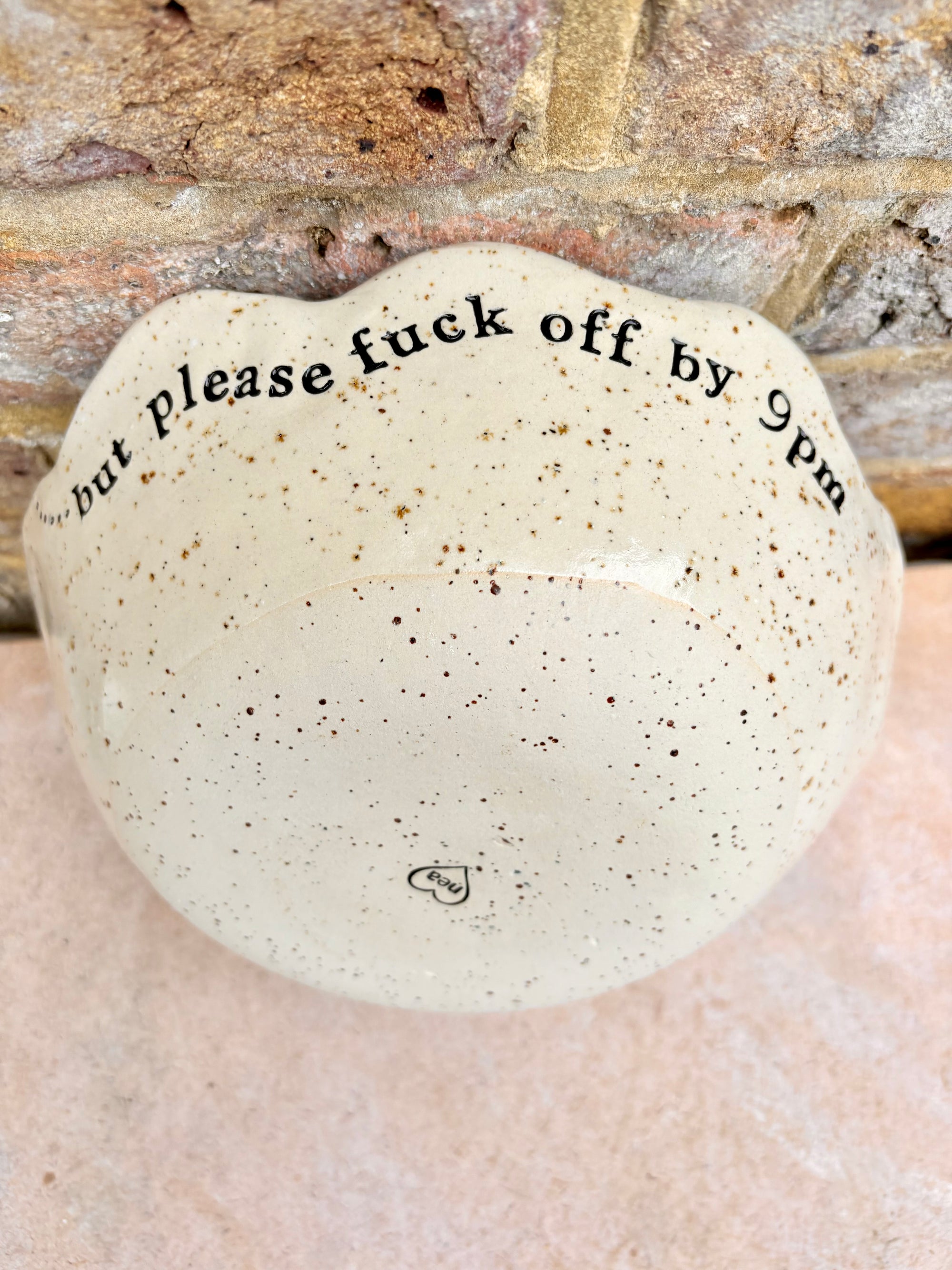 "good food, fine wine, great company..." deep salad/serving dish