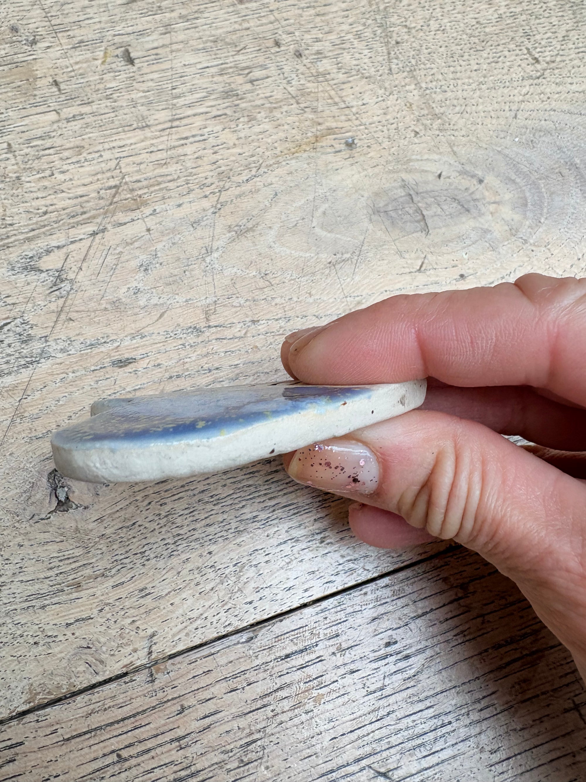 “pillock” Magnet (blue hydrangea, large)