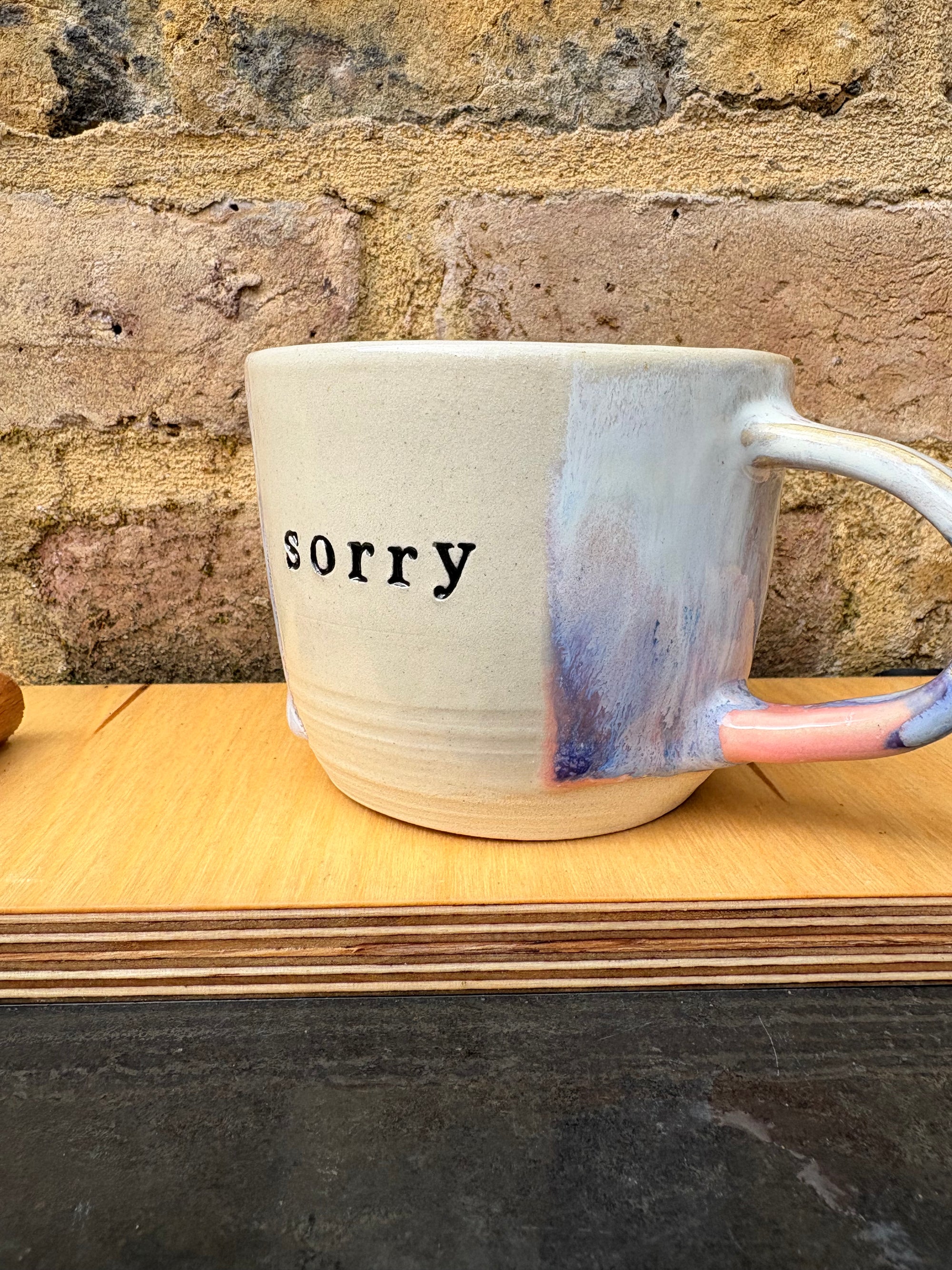 “Sorry" “not sorry” mug (Lilac Pink Haze)