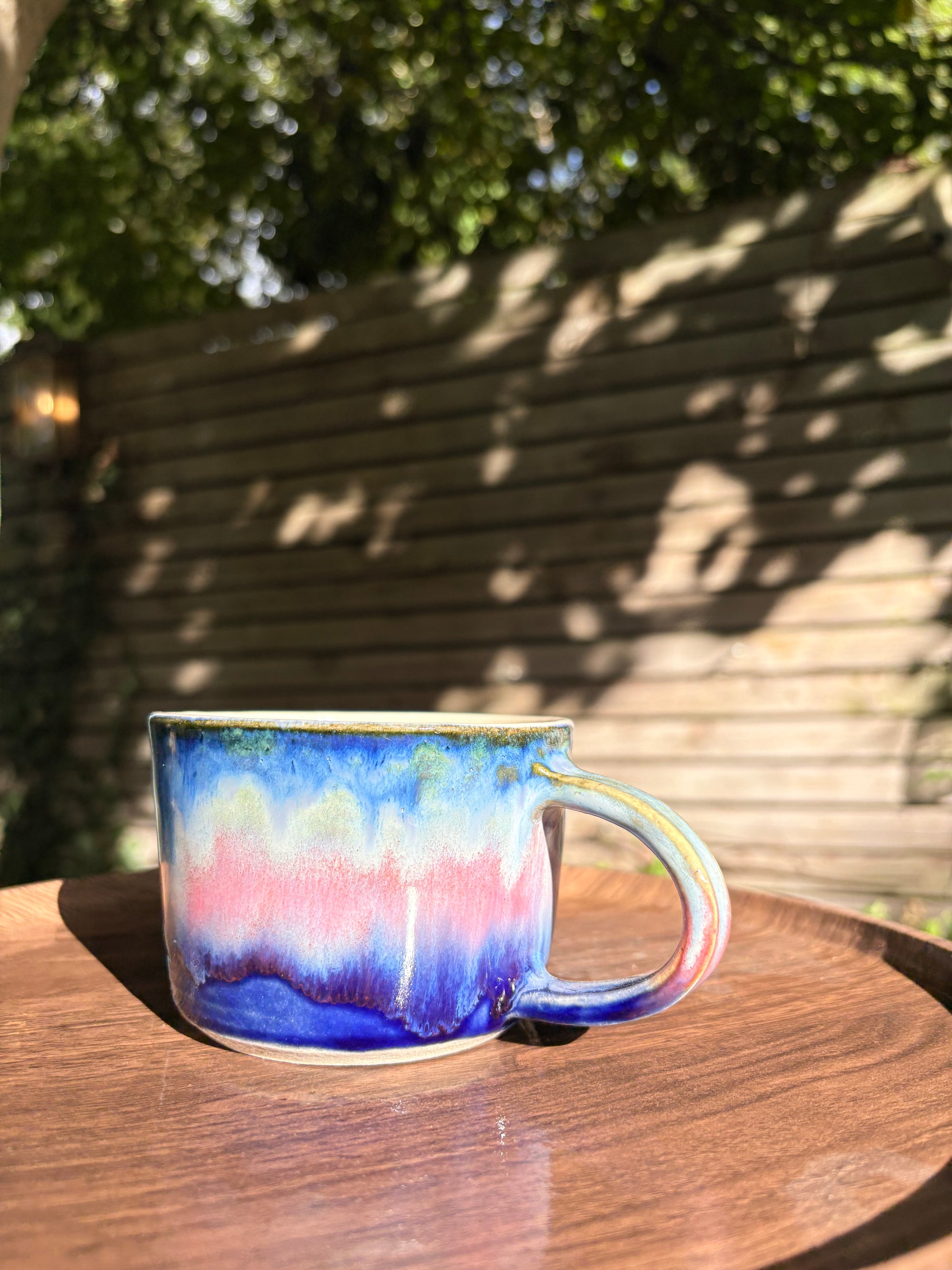 "I 🩷 my job” "FML" mug (Blue Night Sky, 260ml, right hander)