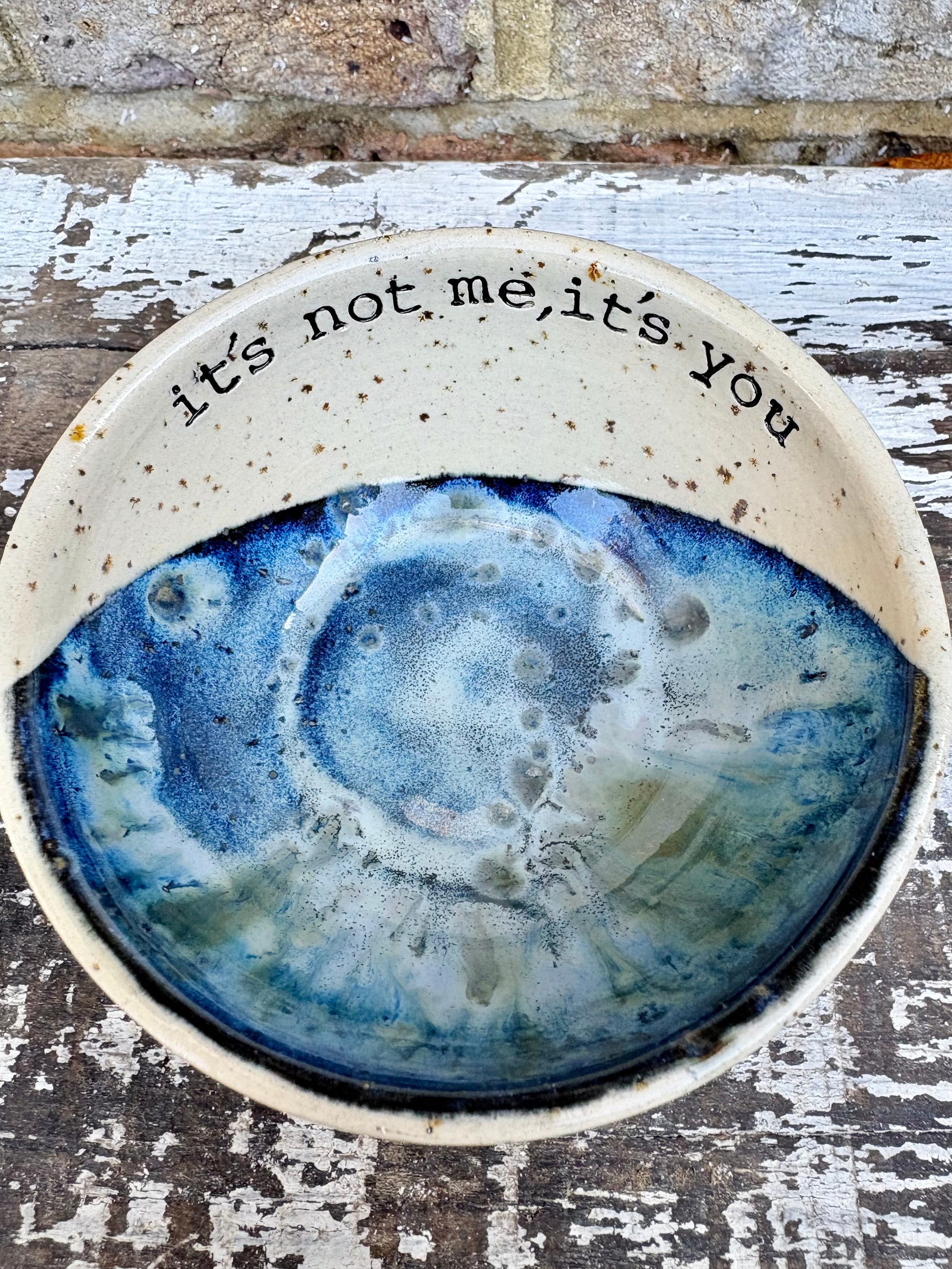 “It’s not me, it’s you” trinket dish (antique blue)