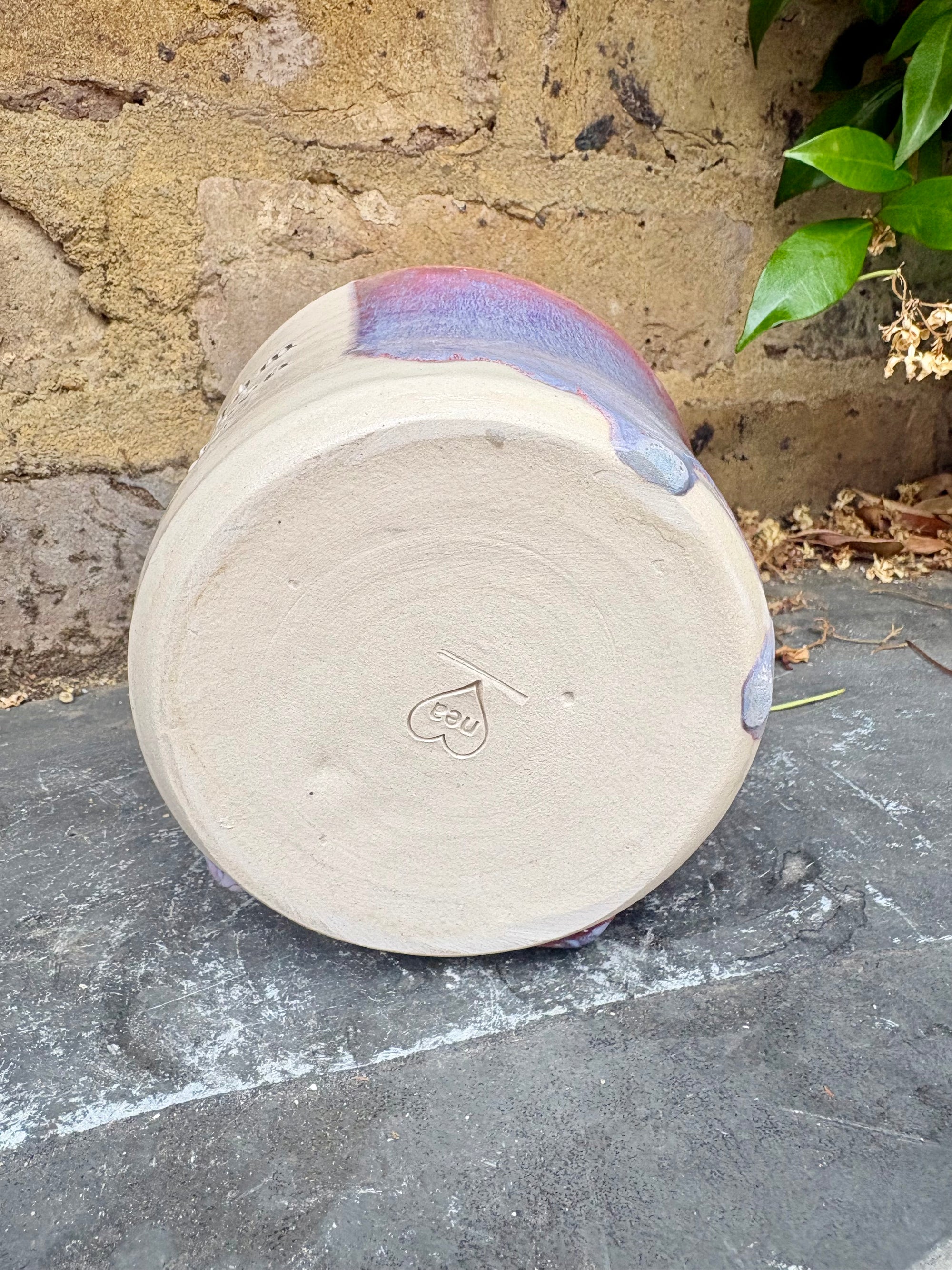 "random kitchen shit" utensil holder (lilac/ purple/ white clay)