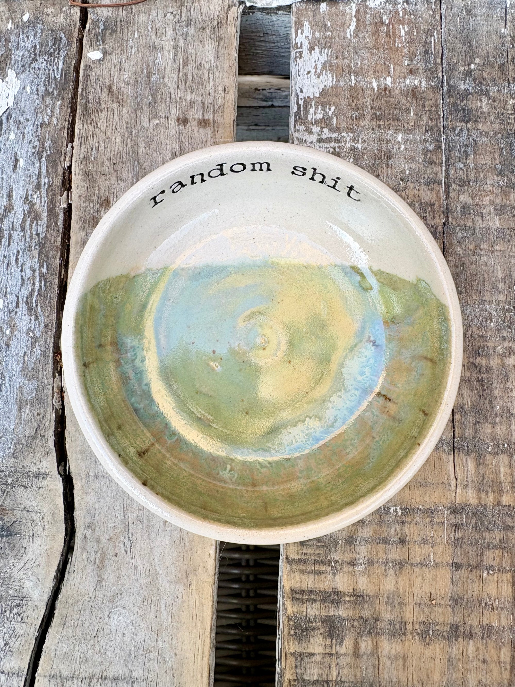 "random shit" trinket dish (green)
