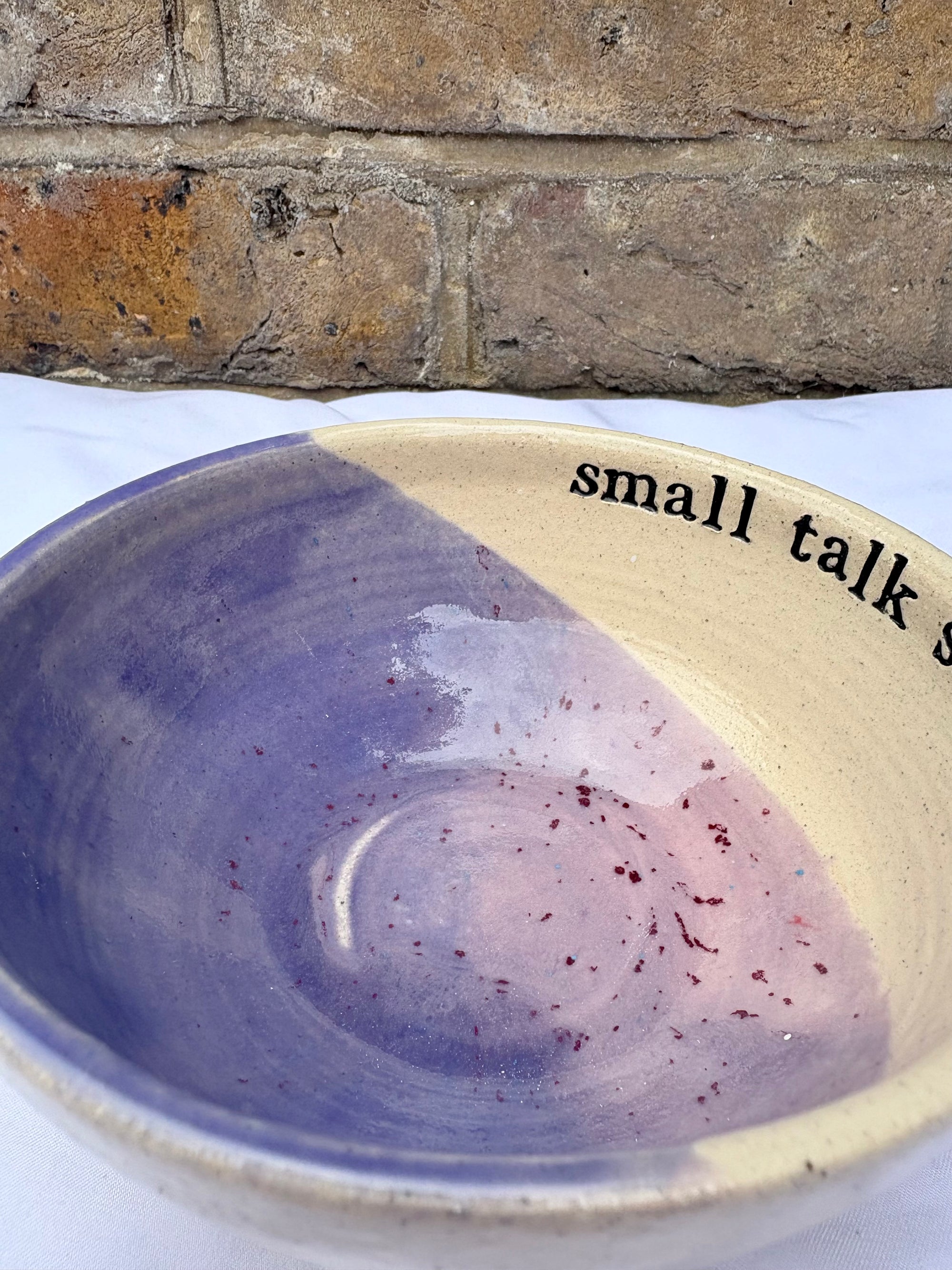 “small talk survivor" bowl (Lavender Sky)