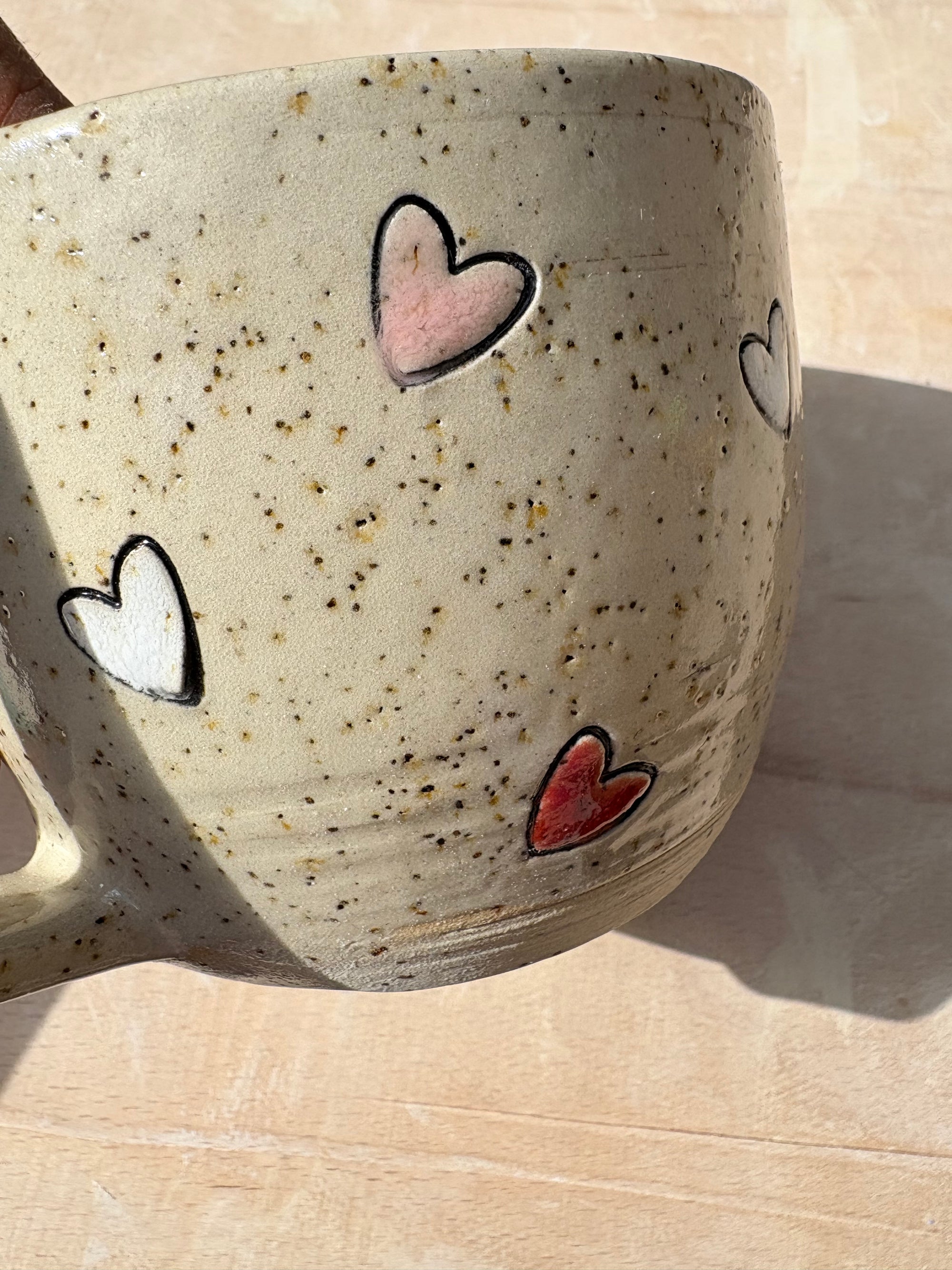 "fuck perfection" mug (pink/red hearts)