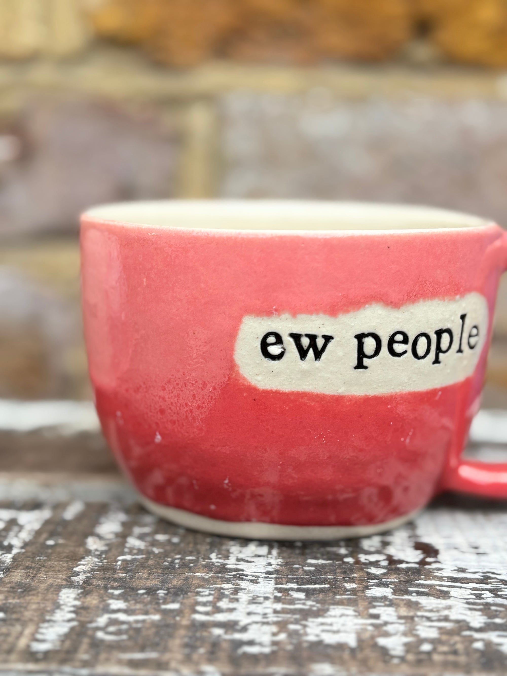 "ew, people" mug (Pink)