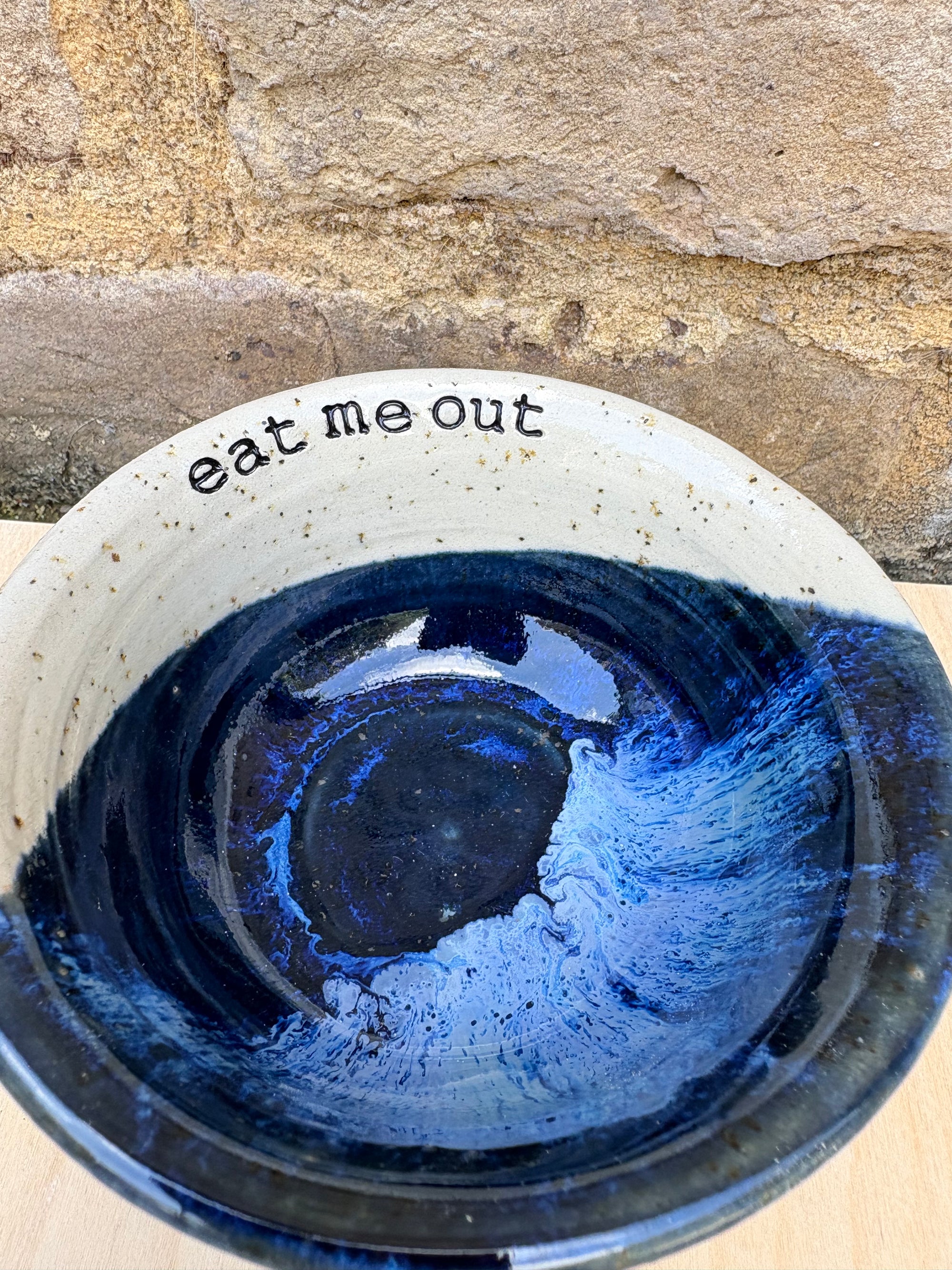 "eat me out" snack bowl (dark night sky)