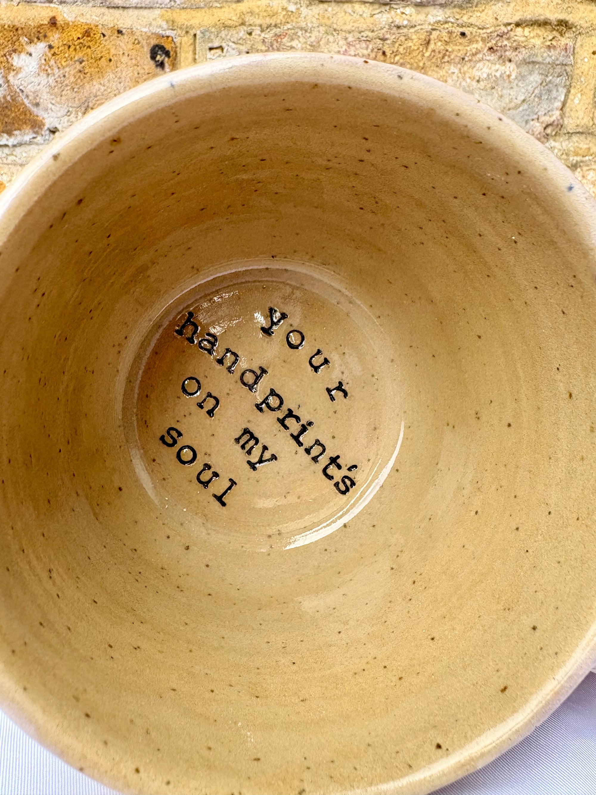 “and I can't let you go”, and "your handprint's on my soul" mug