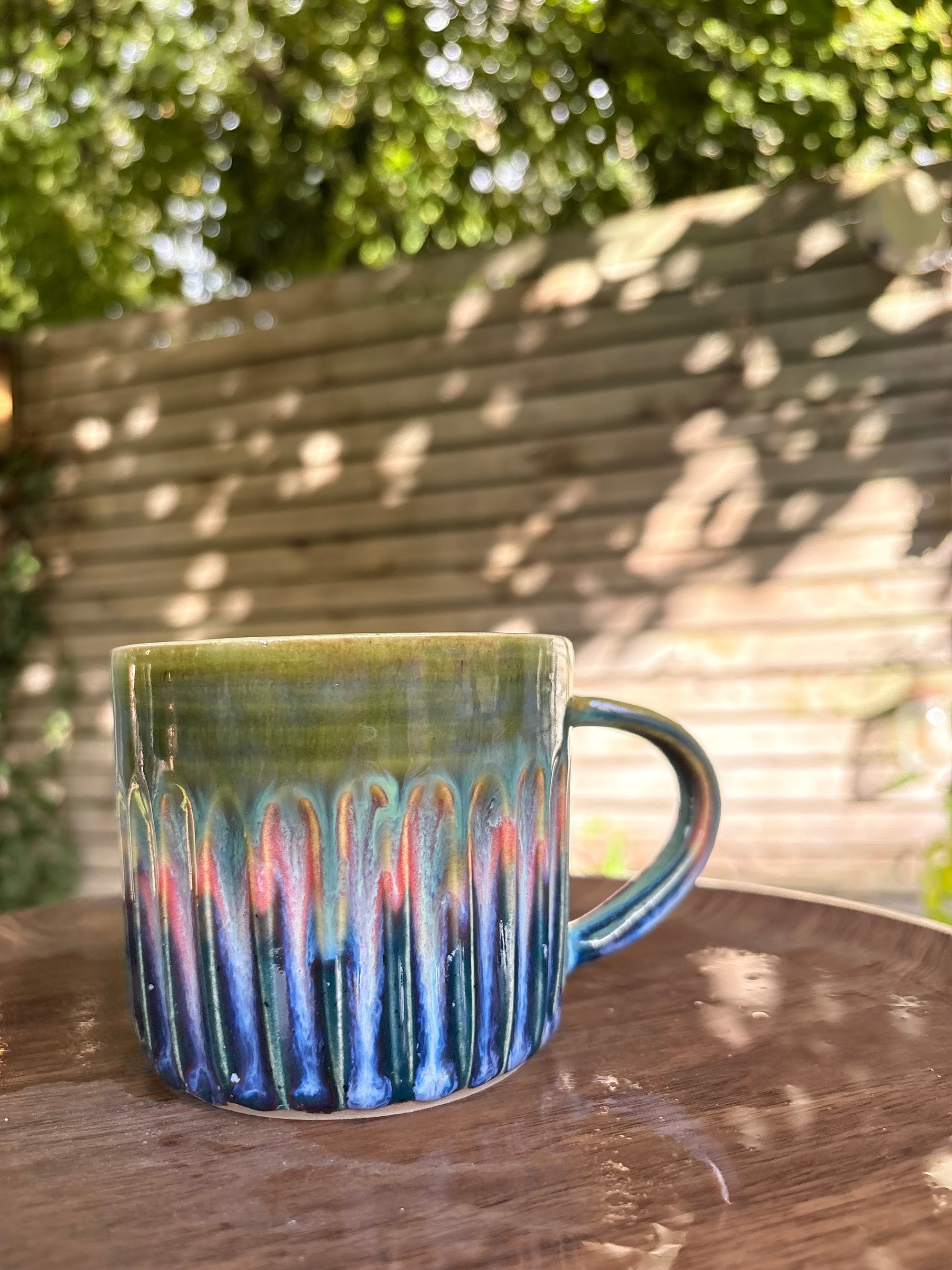 "I 🩷 my job” "FML" mug (green/pink/blue, right hander)