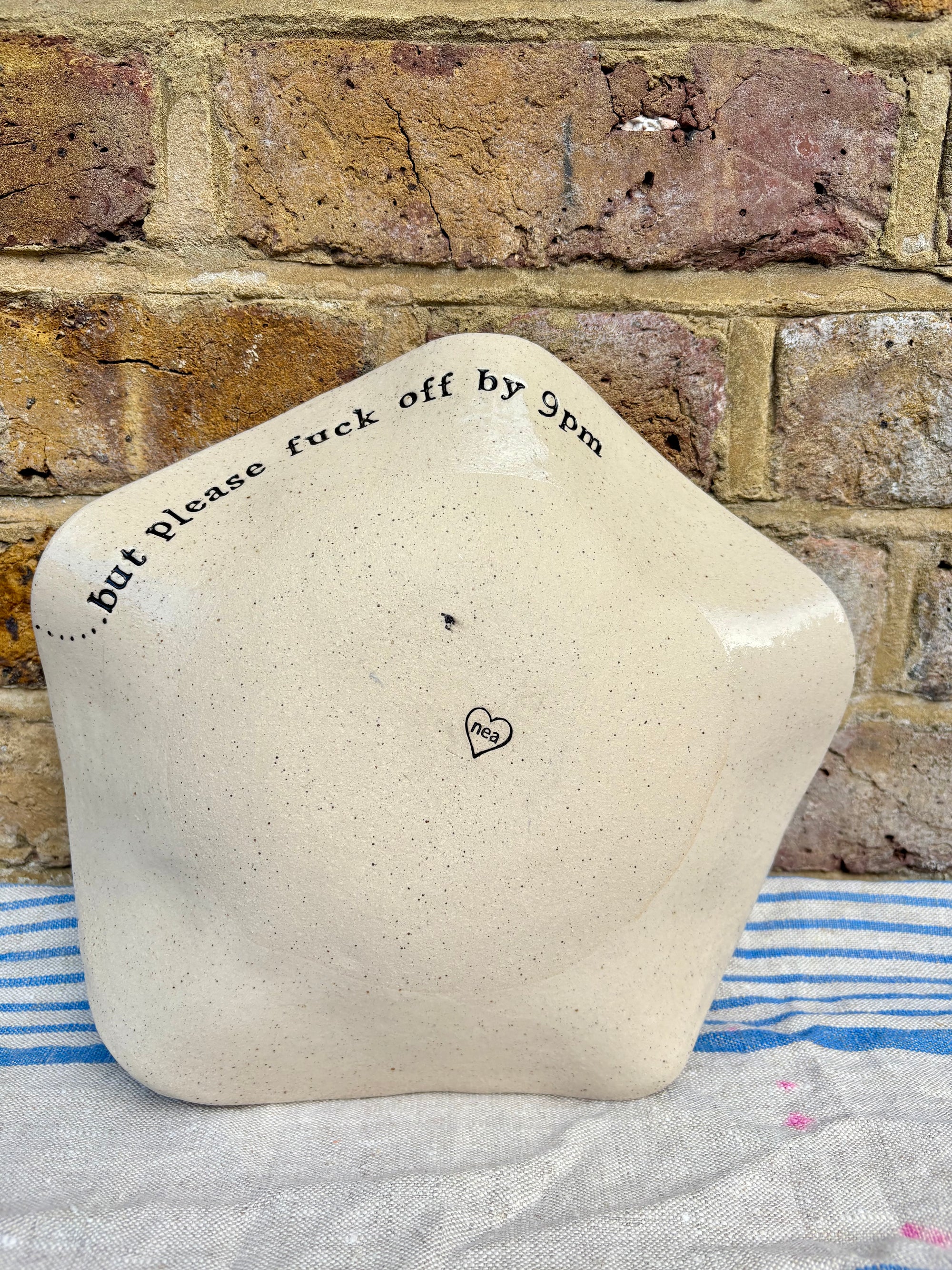 "good food, fine wine, great company..." serving dish