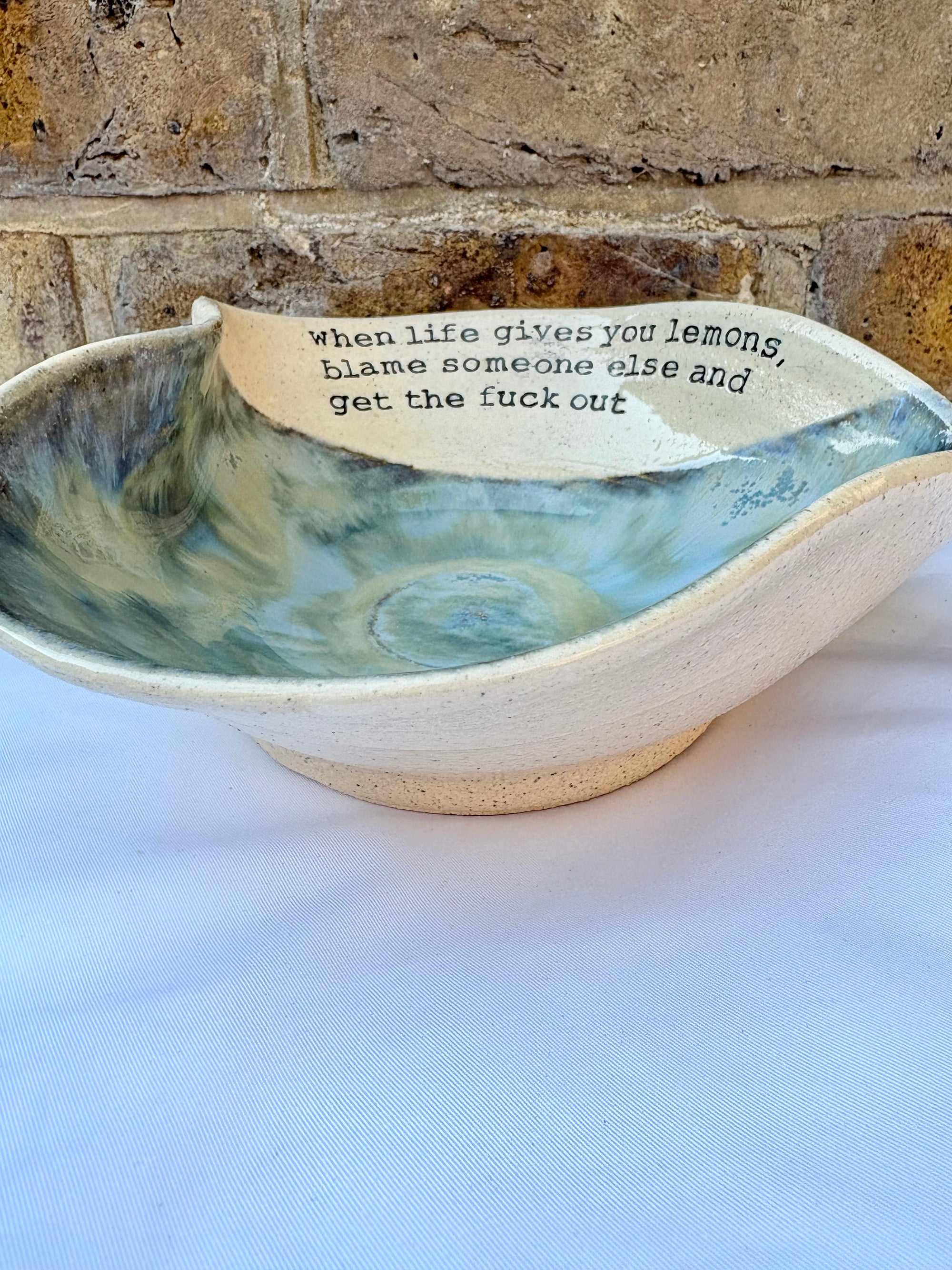 "when life gives you lemons..." heart shaped bowl